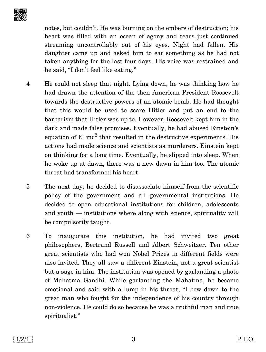 CBSE Class 12 1-2-1 English Core 2019 Question Paper - Page 3