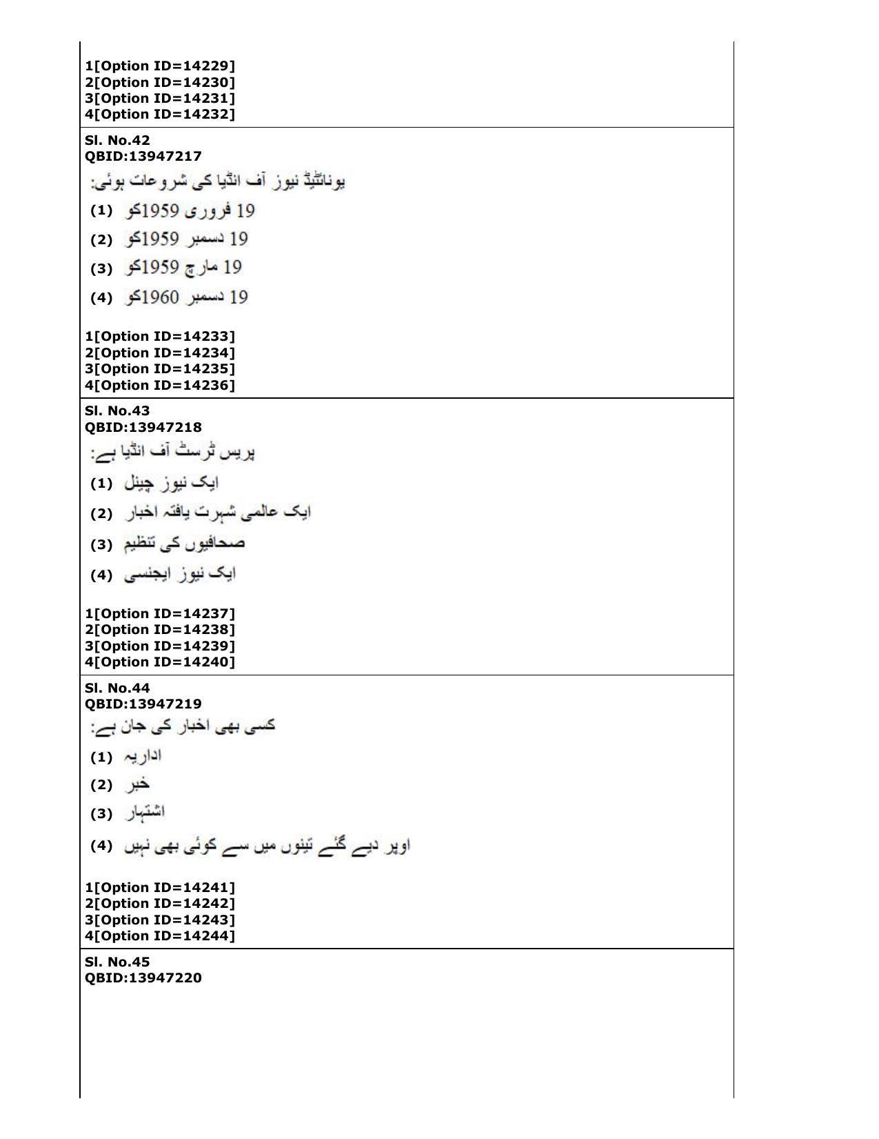 CUET (PG) 2022: PGQP-62 Urdu Journalism Mass Media in Urdu (05-09-2022) Question Paper - Page 22