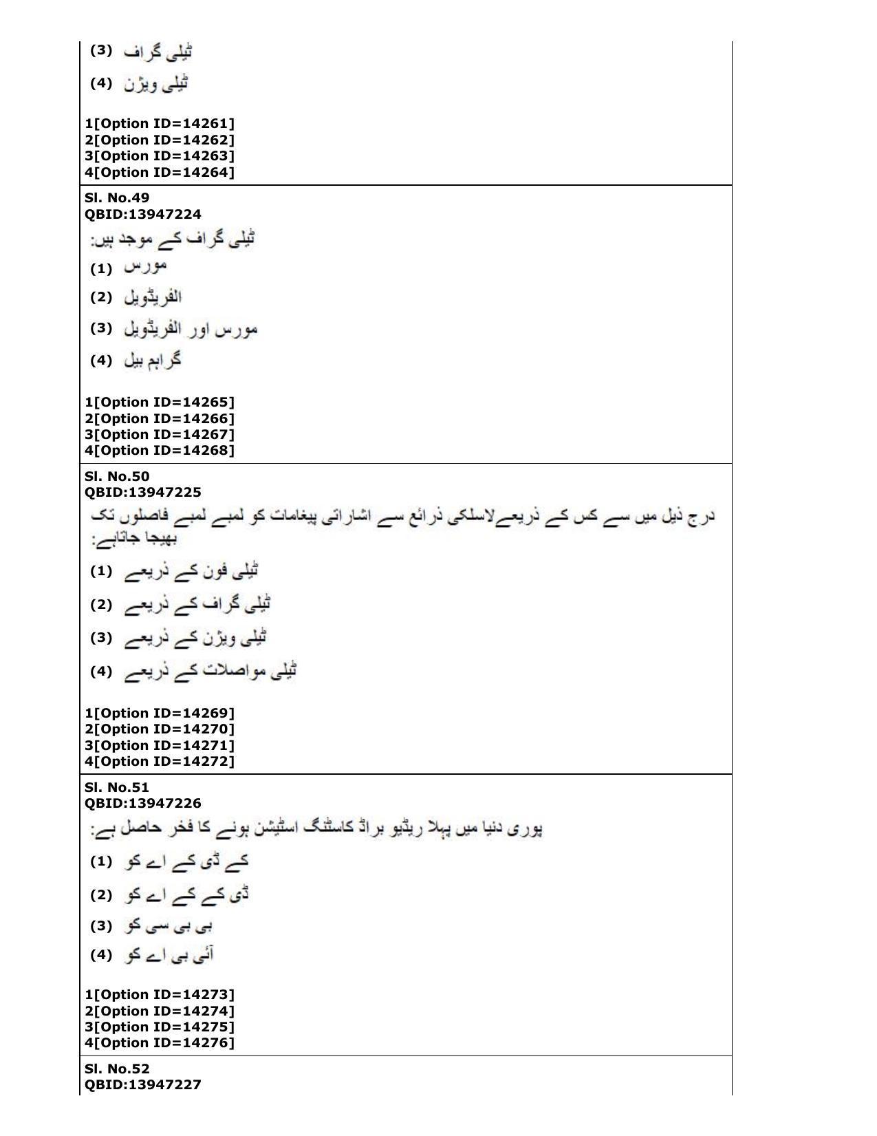 CUET (PG) 2022: PGQP-62 Urdu Journalism Mass Media in Urdu (05-09-2022) Question Paper - Page 24