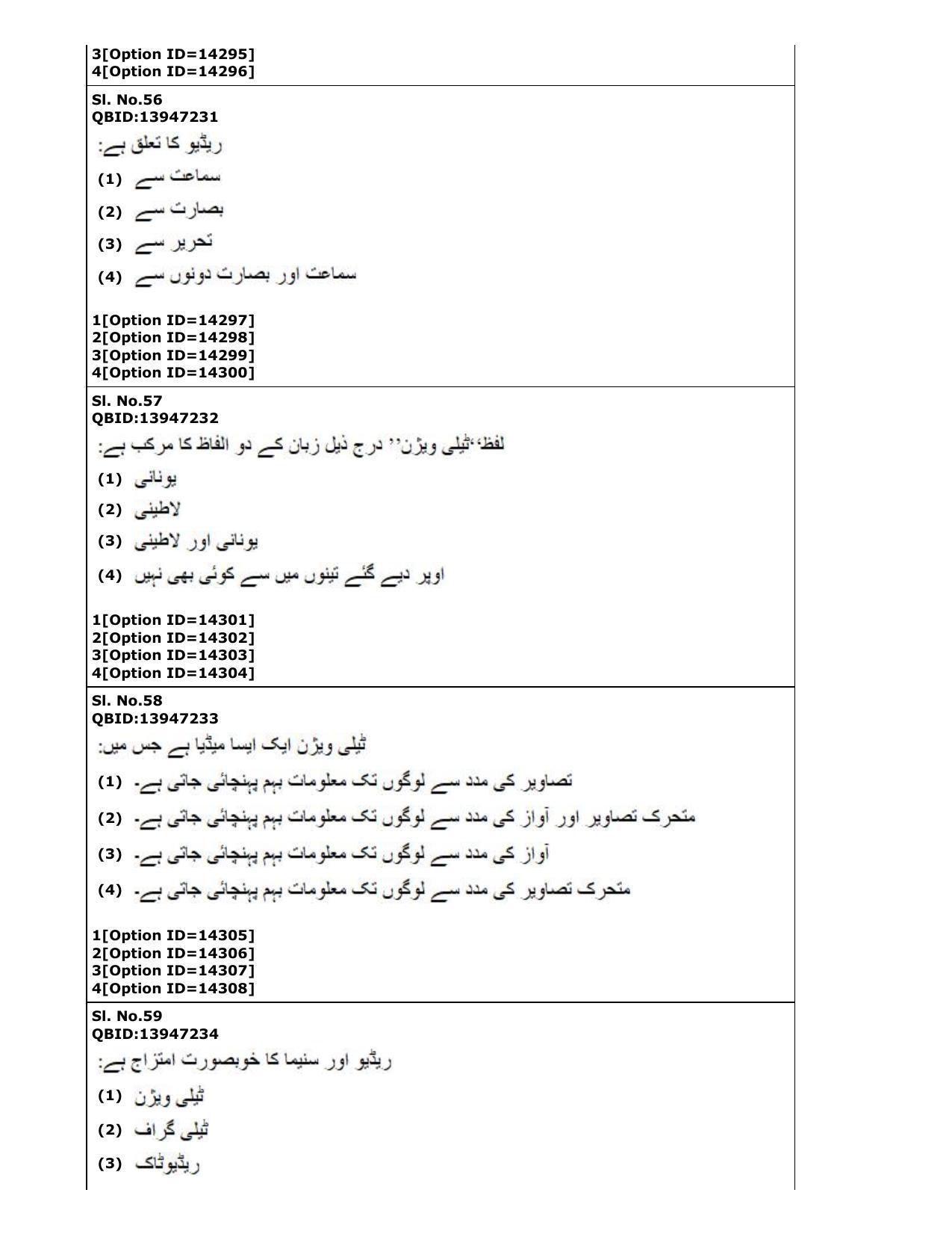 CUET (PG) 2022: PGQP-62 Urdu Journalism Mass Media in Urdu (05-09-2022) Question Paper - Page 26