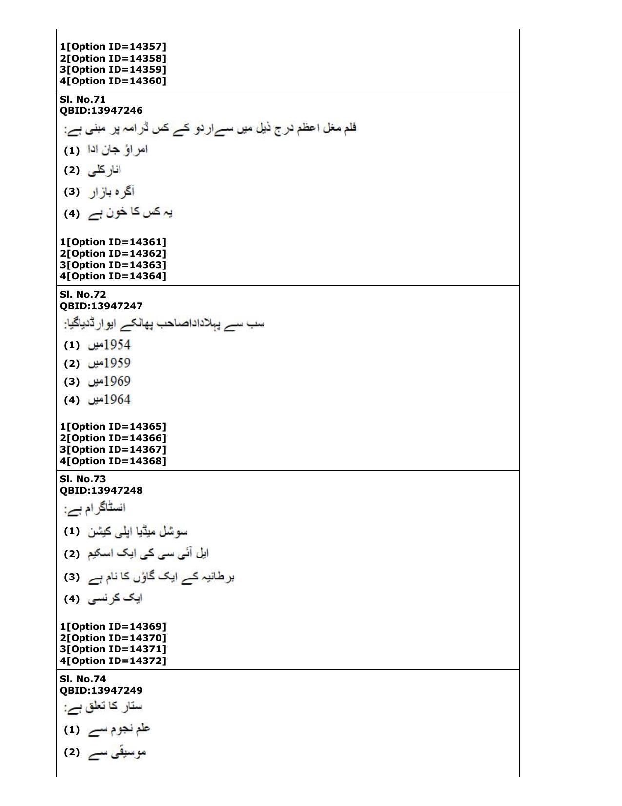 CUET (PG) 2022: PGQP-62 Urdu Journalism Mass Media in Urdu (05-09-2022) Question Paper - Page 30
