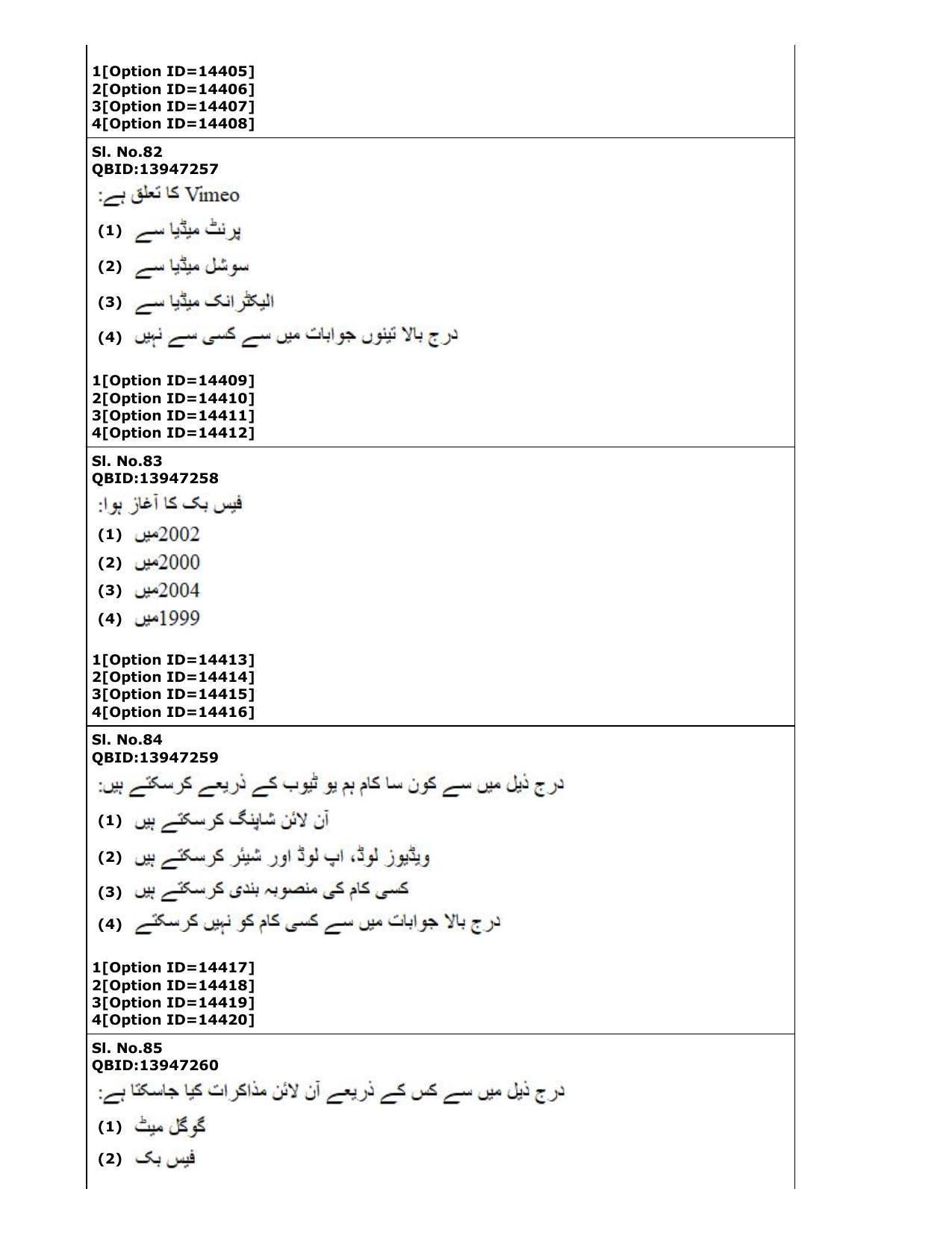 CUET (PG) 2022: PGQP-62 Urdu Journalism Mass Media in Urdu (05-09-2022) Question Paper - Page 33