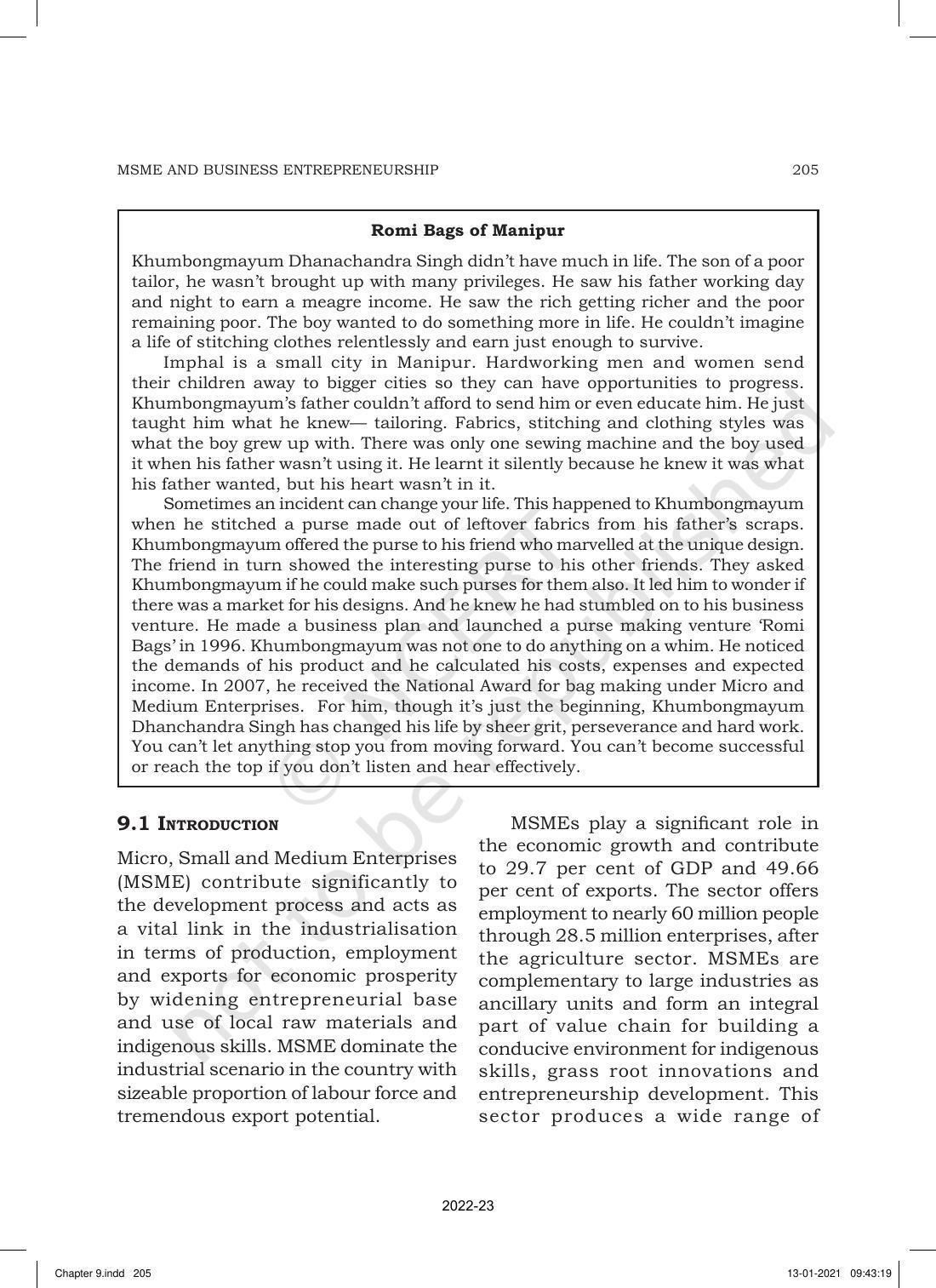 NCERT Book for Class 11 Business Studies Chapter 9 Small Business - Page 2