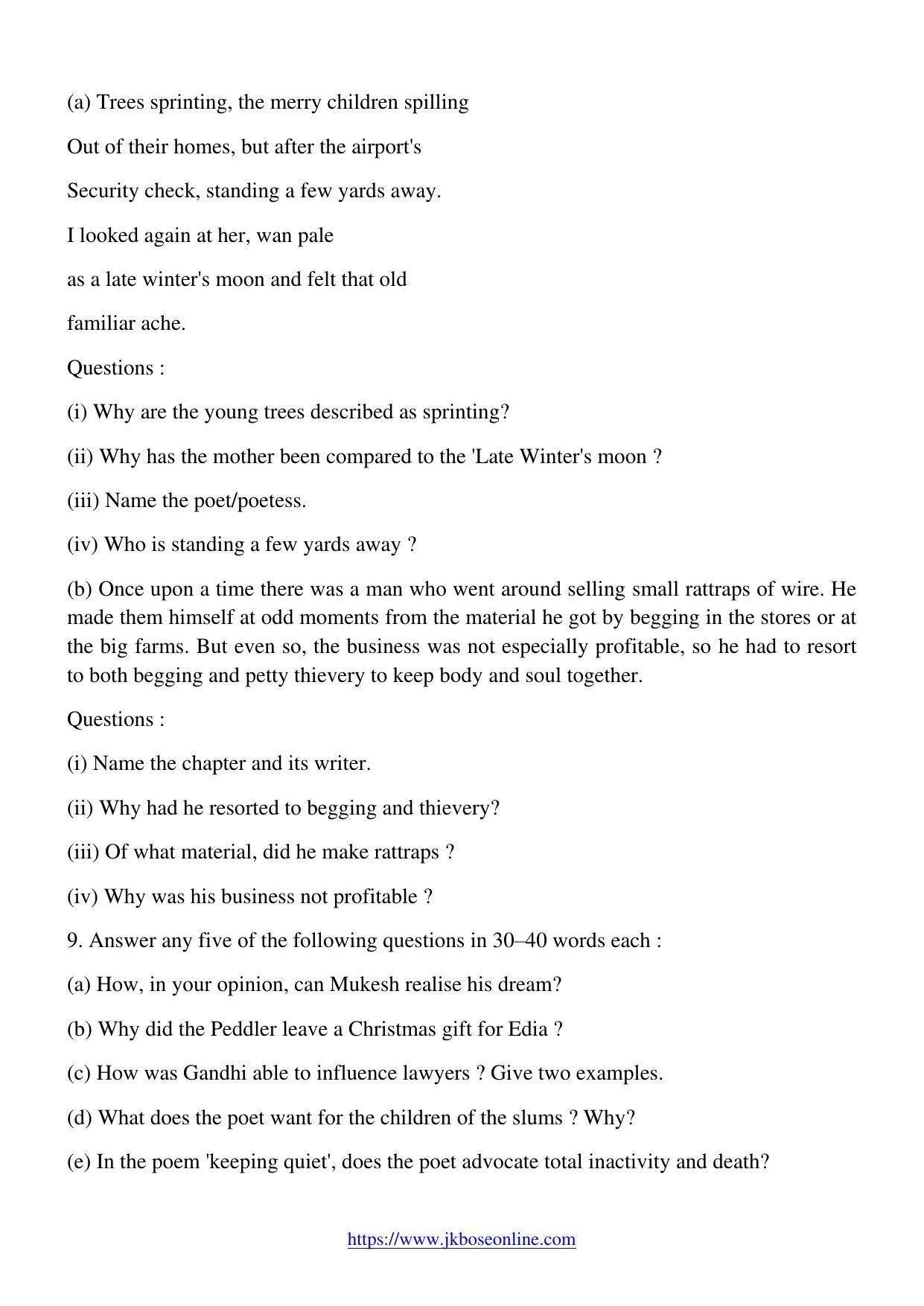 JKBOSE Class 12 English 5000-C Question Papers 2021 - Page 4