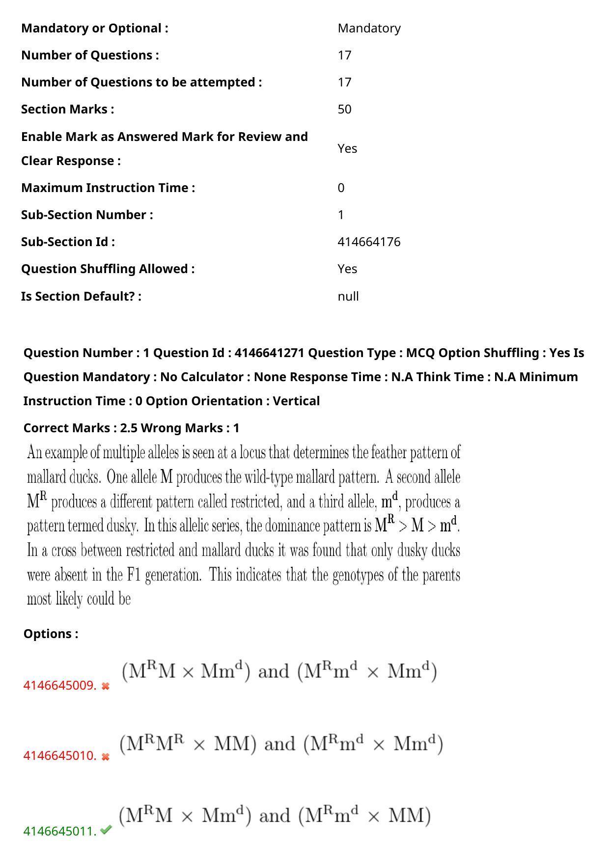 NEST 2023 Shift 2 Question Paper with Answer Keys - Page 3
