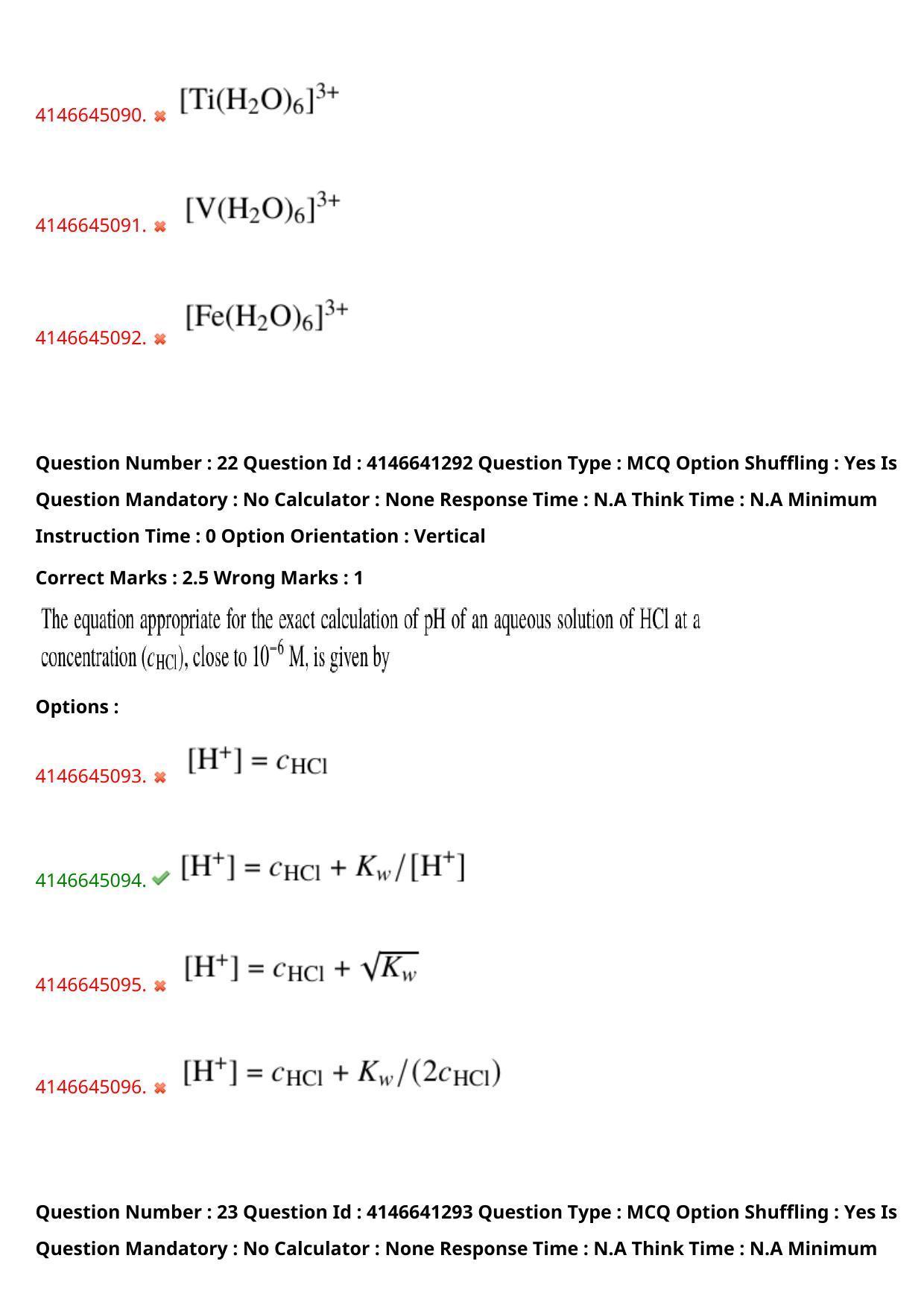 NEST 2023 Shift 2 Question Paper with Answer Keys - Page 31