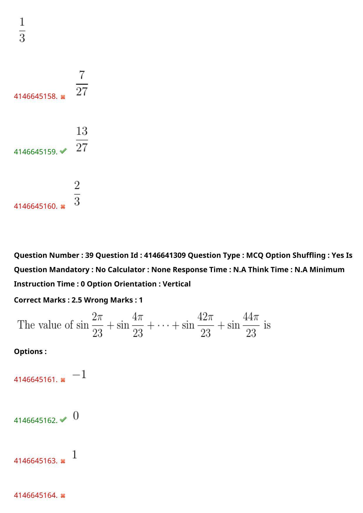 NEST 2023 Shift 2 Question Paper with Answer Keys - Page 49