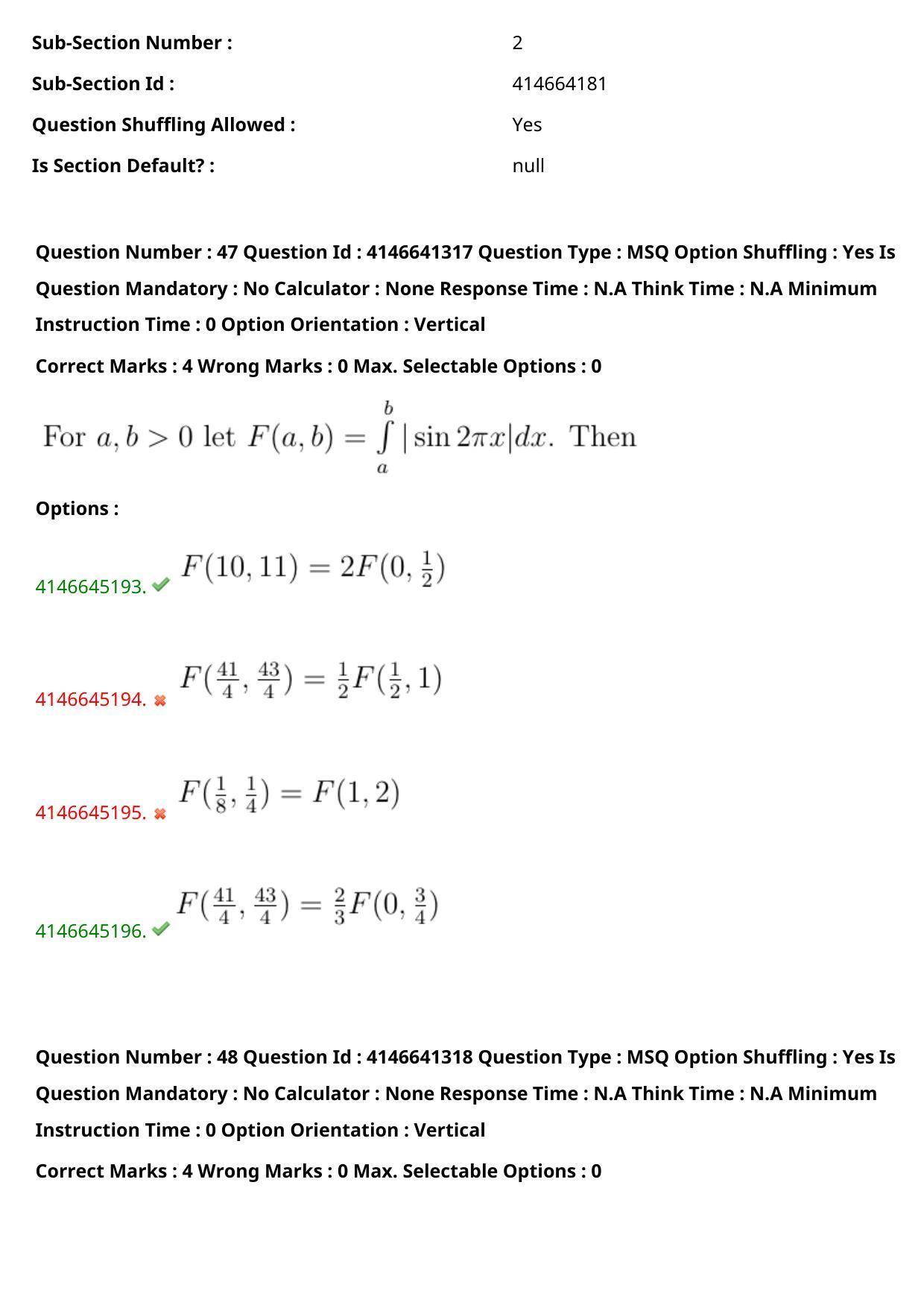 NEST 2023 Shift 2 Question Paper with Answer Keys - Page 55