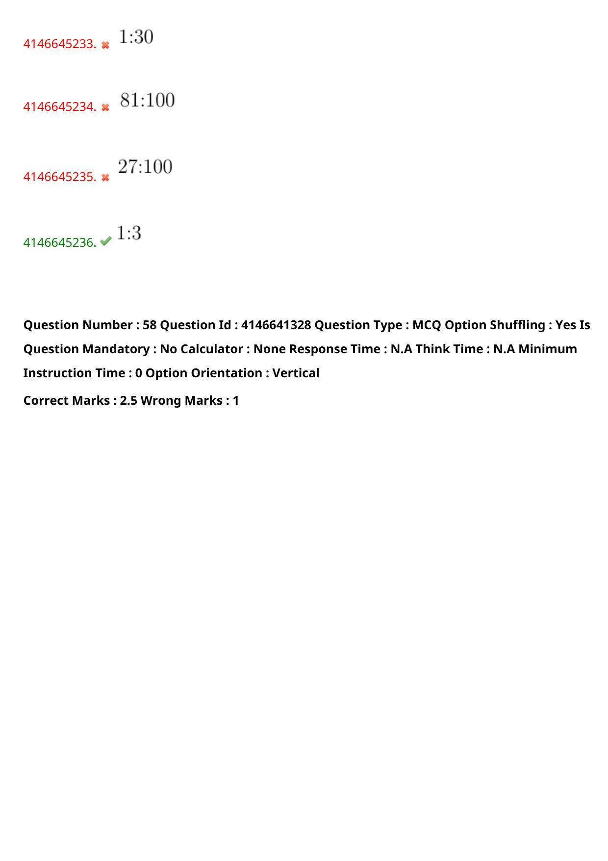 NEST 2023 Shift 2 Question Paper with Answer Keys - Page 64