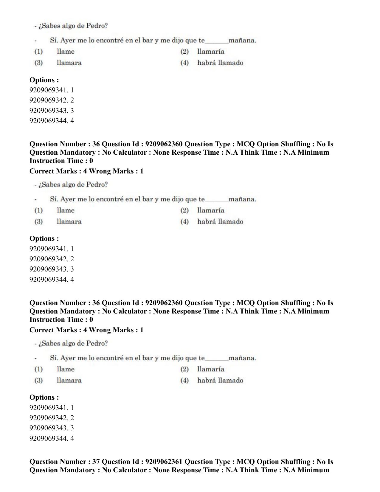 CUET PG 2023: LAQP14 – Hispanic (Hindi)-Shift-2 (06-06-2023) Question Paper - Page 49