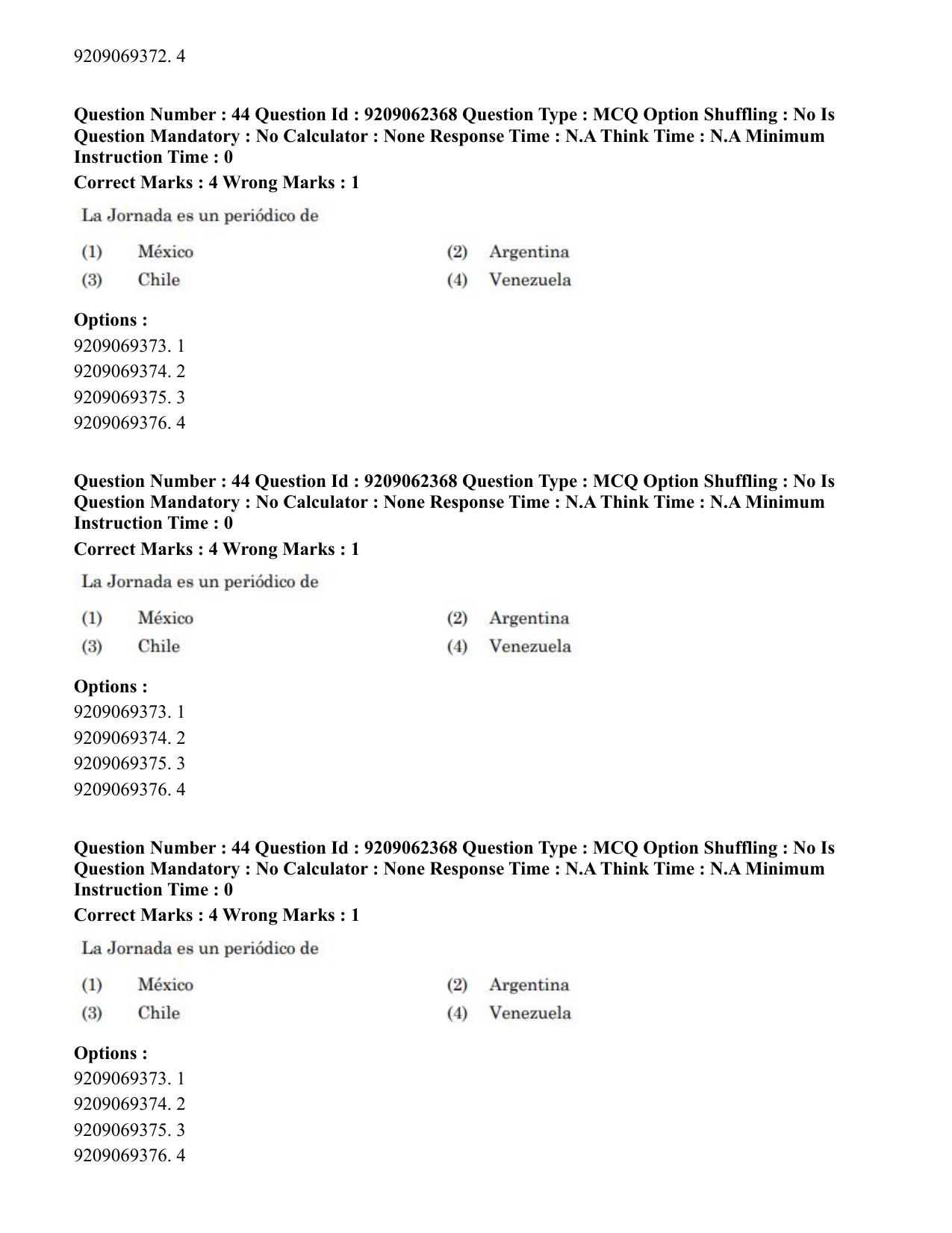 CUET PG 2023: LAQP14 – Hispanic (Hindi)-Shift-2 (06-06-2023) Question Paper - Page 57