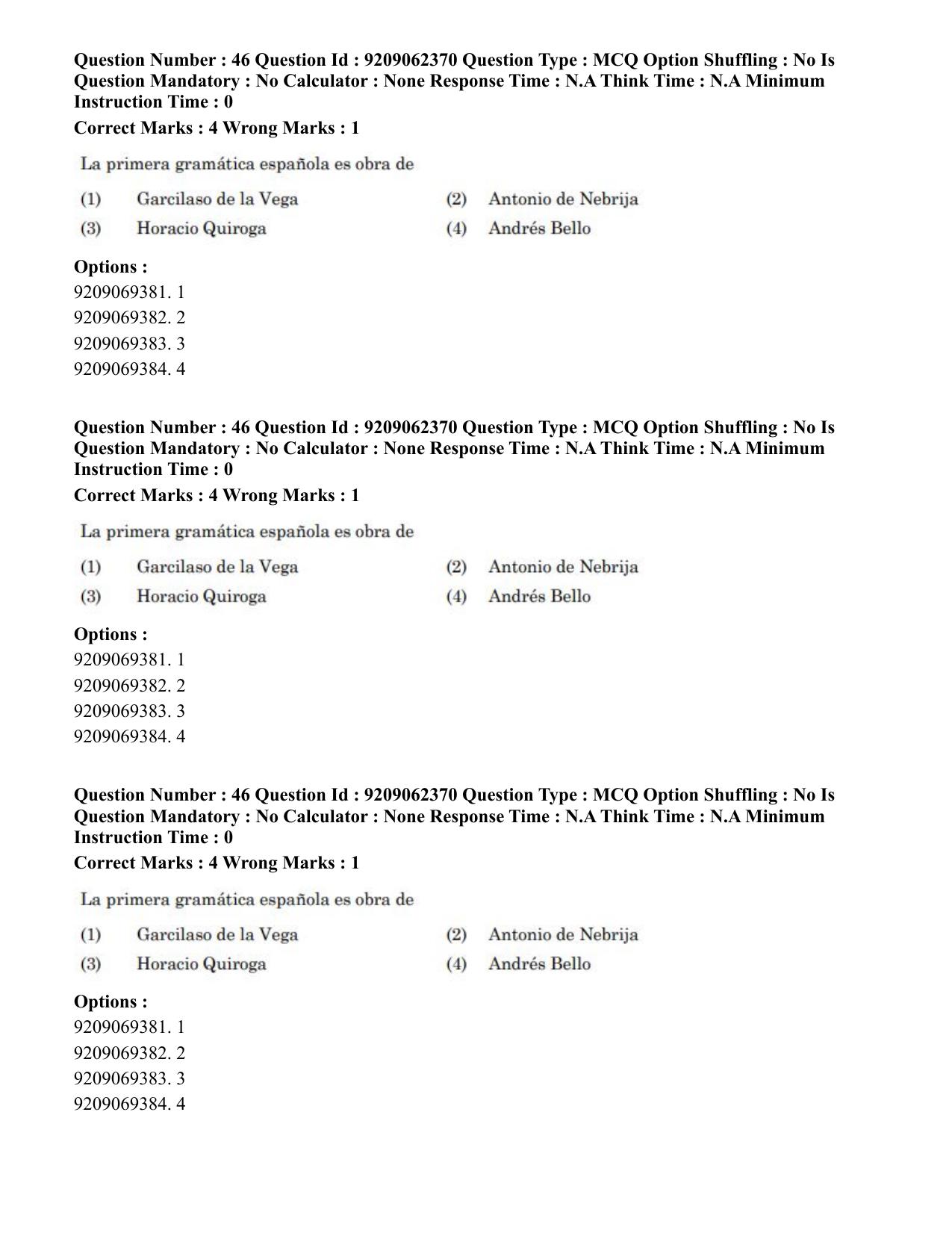 CUET PG 2023: LAQP14 – Hispanic (Hindi)-Shift-2 (06-06-2023) Question Paper - Page 59