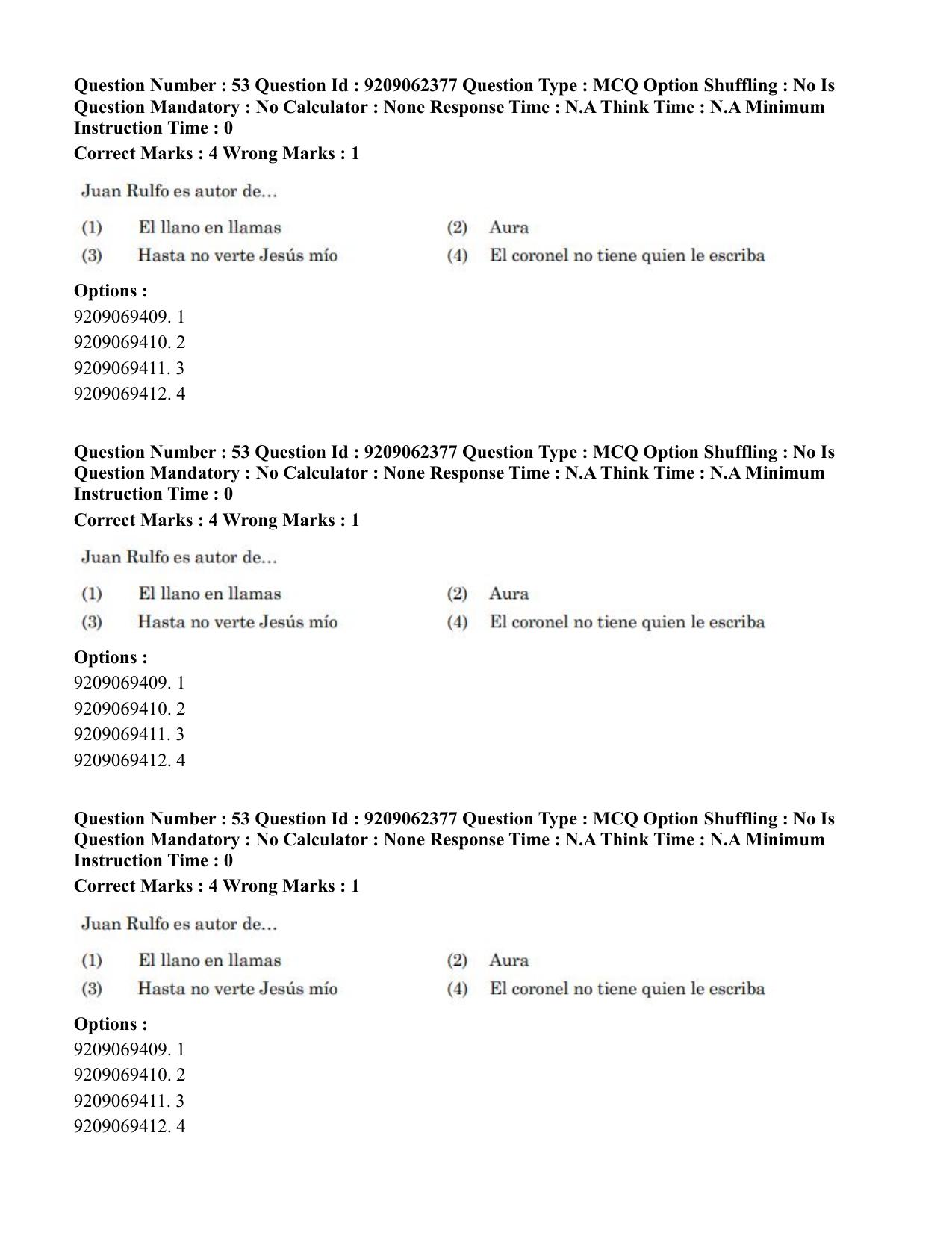 CUET PG 2023: LAQP14 – Hispanic (Hindi)-Shift-2 (06-06-2023) Question Paper - Page 66
