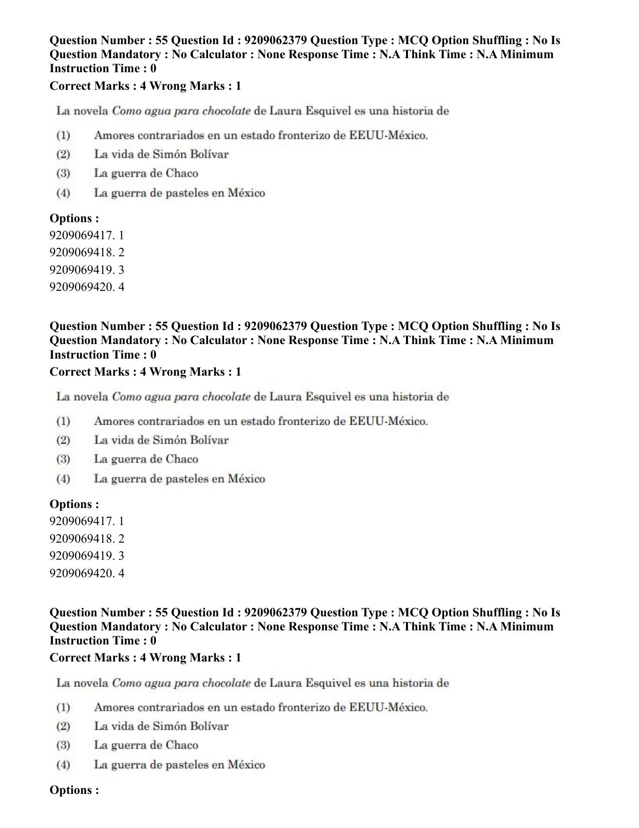 CUET PG 2023: LAQP14 – Hispanic (Hindi)-Shift-2 (06-06-2023) Question Paper - Page 68