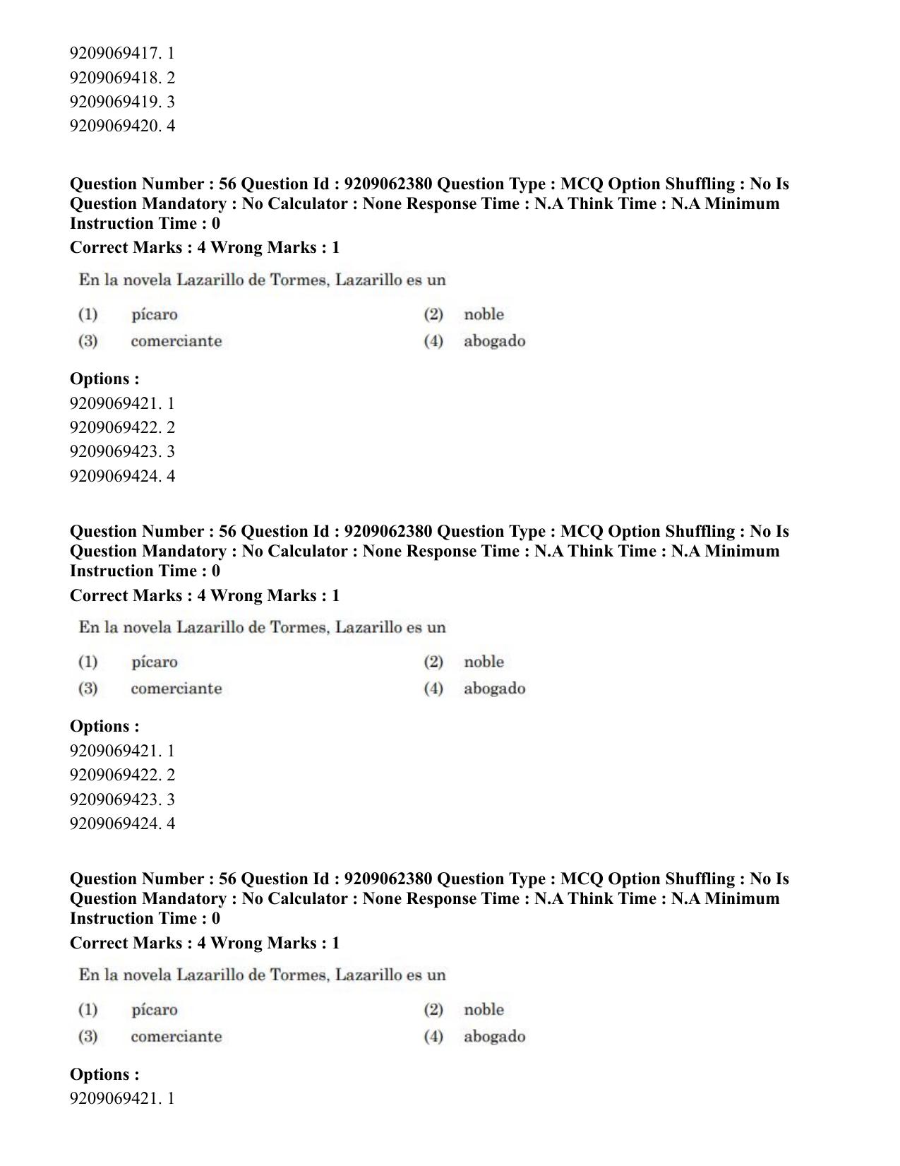 CUET PG 2023: LAQP14 – Hispanic (Hindi)-Shift-2 (06-06-2023) Question Paper - Page 69