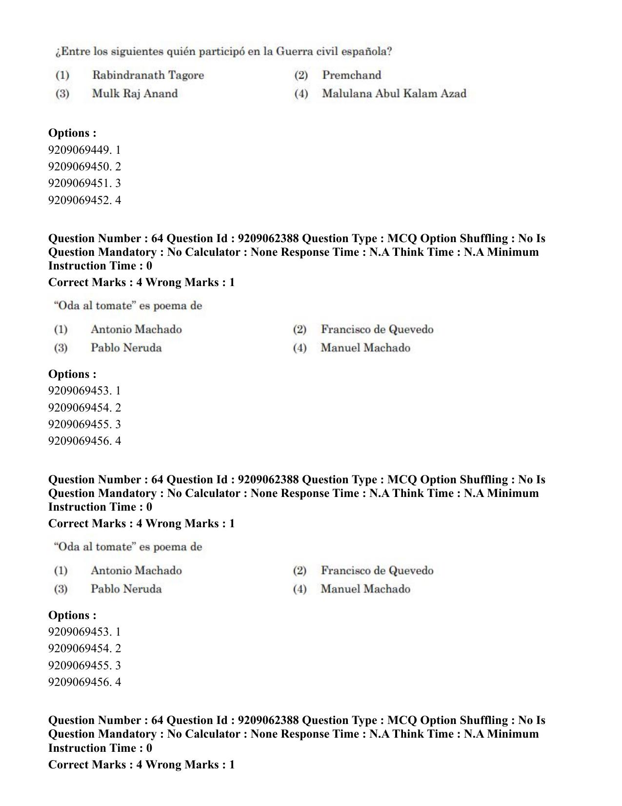 CUET PG 2023: LAQP14 – Hispanic (Hindi)-Shift-2 (06-06-2023) Question Paper - Page 77