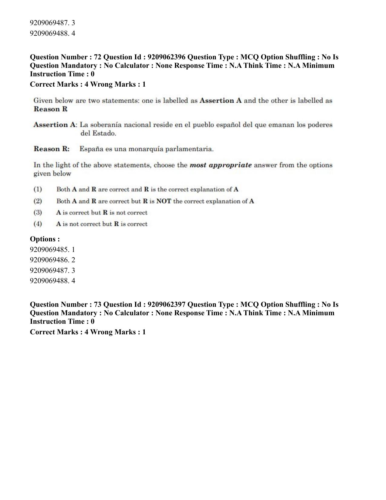 CUET PG 2023: LAQP14 – Hispanic (Hindi)-Shift-2 (06-06-2023) Question Paper - Page 89