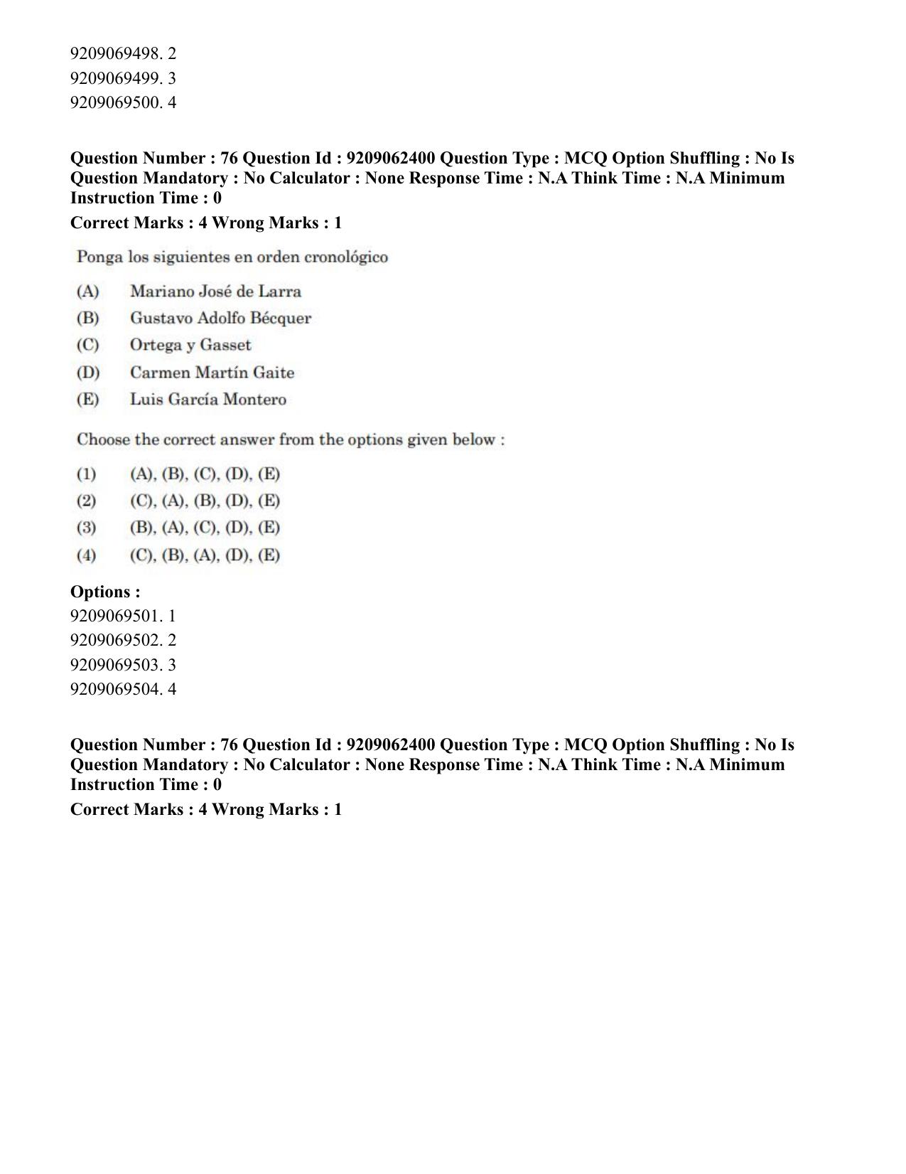 CUET PG 2023: LAQP14 – Hispanic (Hindi)-Shift-2 (06-06-2023) Question Paper - Page 95