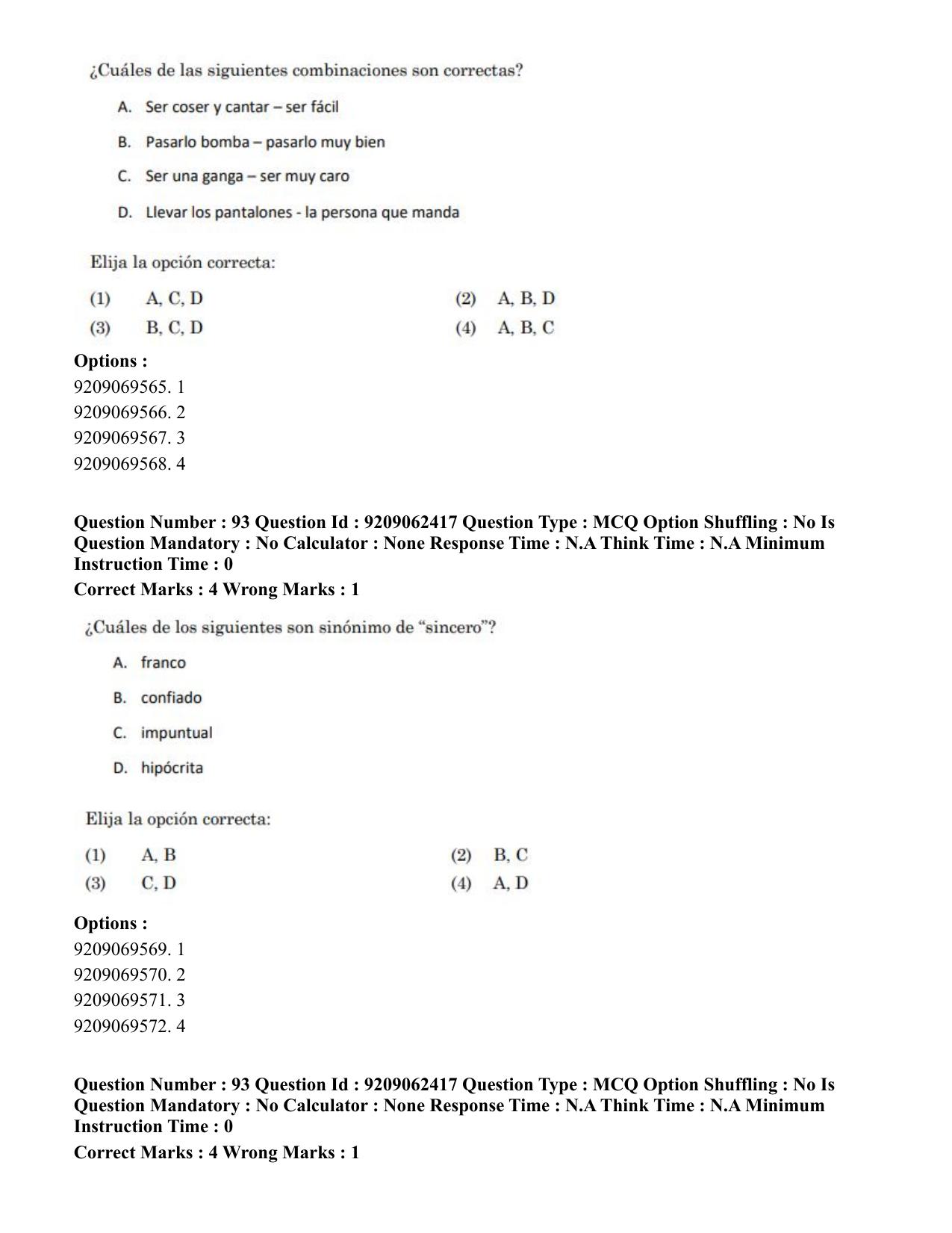 CUET PG 2023: LAQP14 – Hispanic (Hindi)-Shift-2 (06-06-2023) Question Paper - Page 131