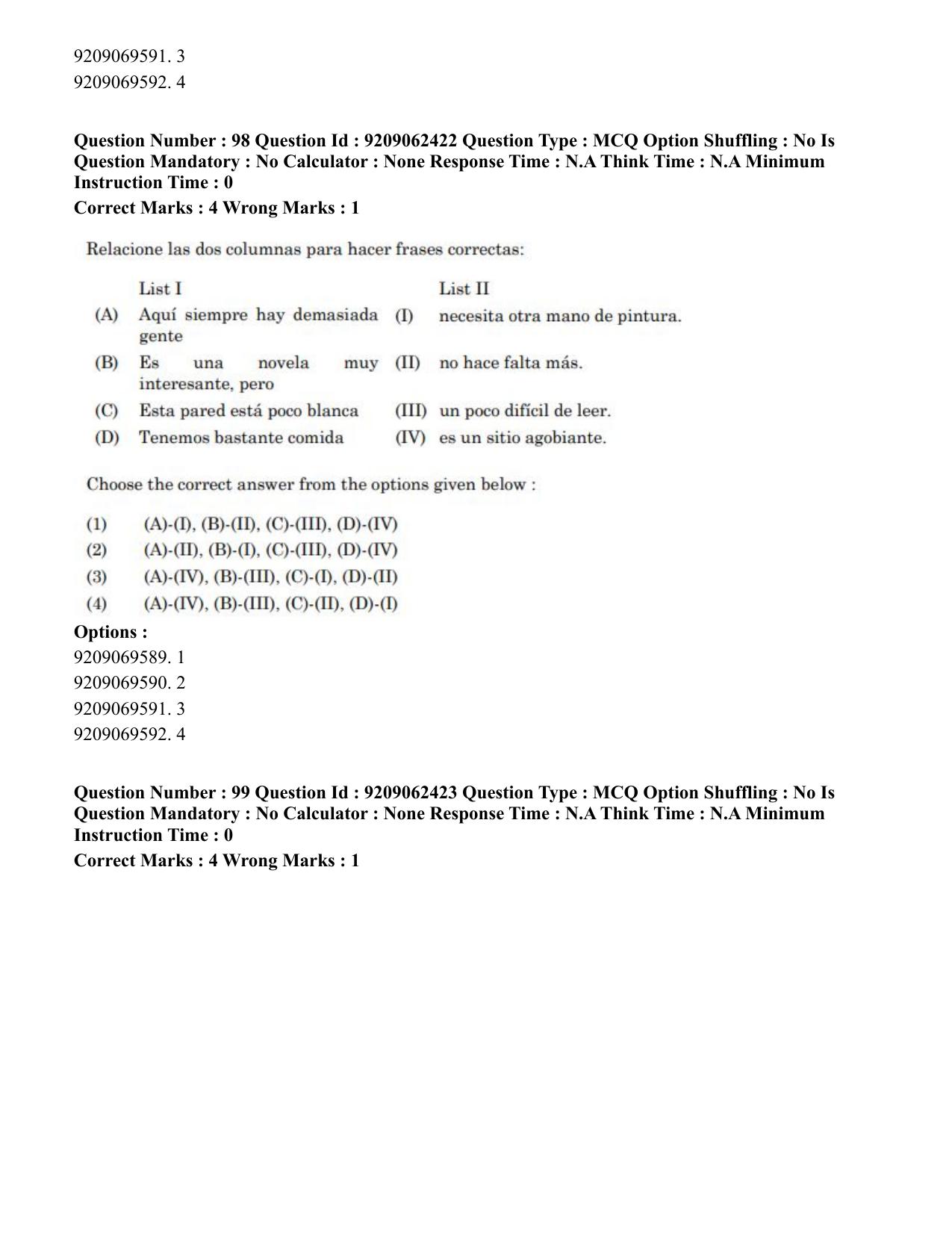 CUET PG 2023: LAQP14 – Hispanic (Hindi)-Shift-2 (06-06-2023) Question Paper - Page 142