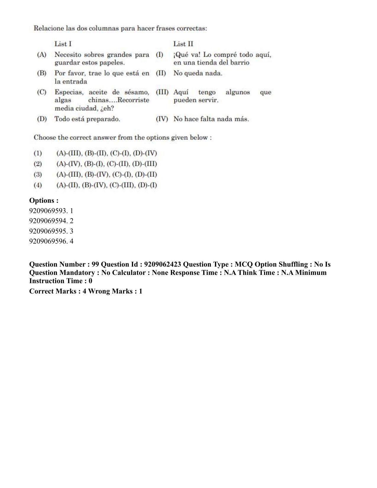 CUET PG 2023: LAQP14 – Hispanic (Hindi)-Shift-2 (06-06-2023) Question Paper - Page 143