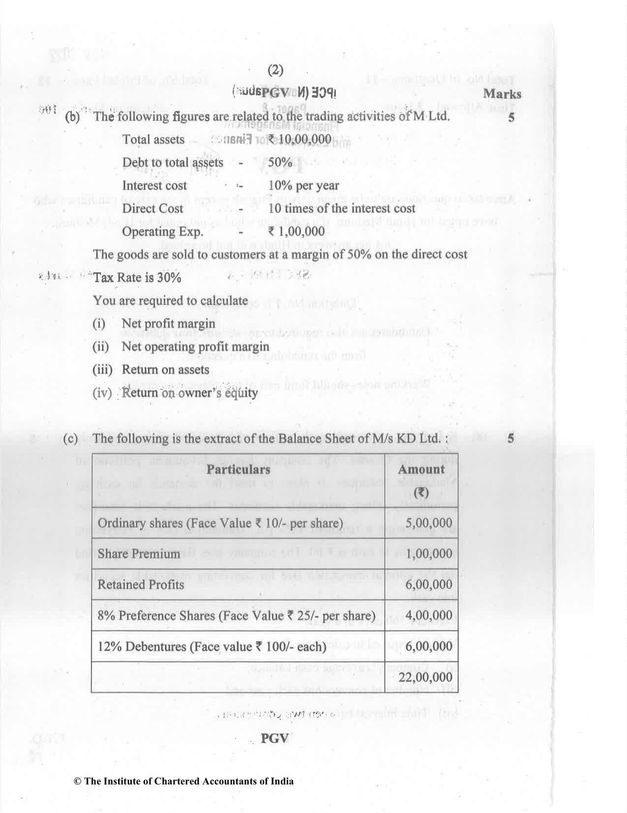 CA Inter Nov 2022 Question Paper - Paper 8 – Financial Management & Economics for Finance - Page 2