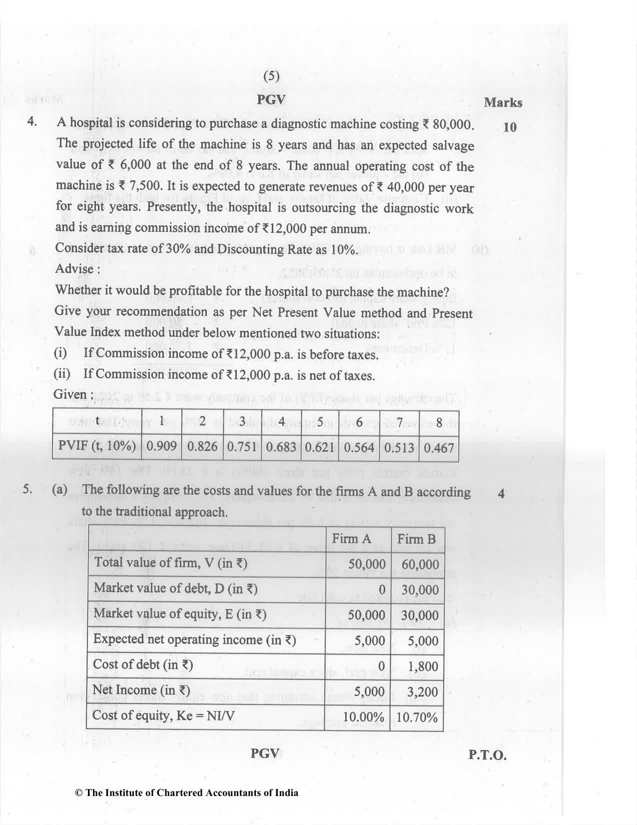 CA Inter Nov 2022 Question Paper - Paper 8 – Financial Management & Economics for Finance - Page 5