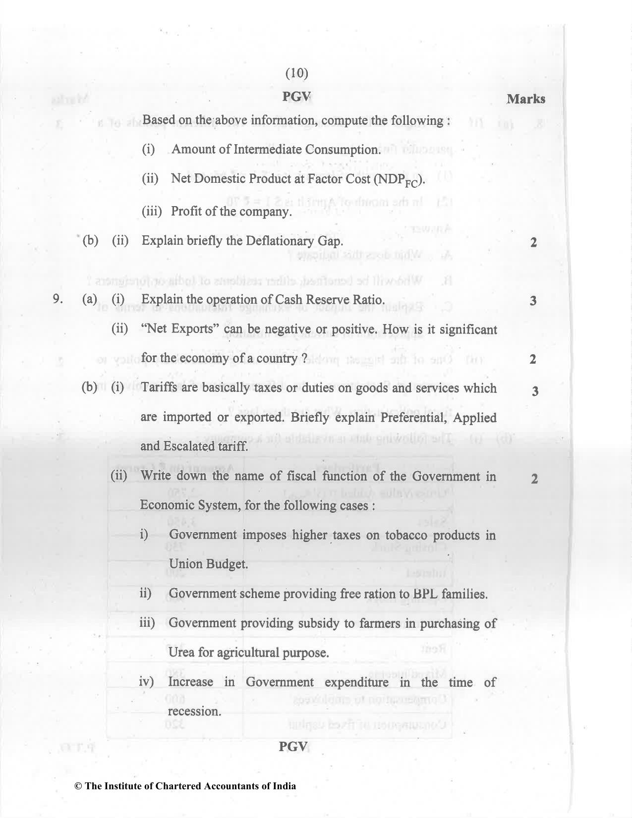 CA Inter Nov 2022 Question Paper - Paper 8 – Financial Management & Economics for Finance - Page 10