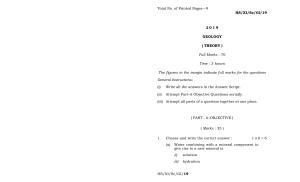 Meghalaya Board (MBOSE) Class 11 Geology 2019 Question Paper