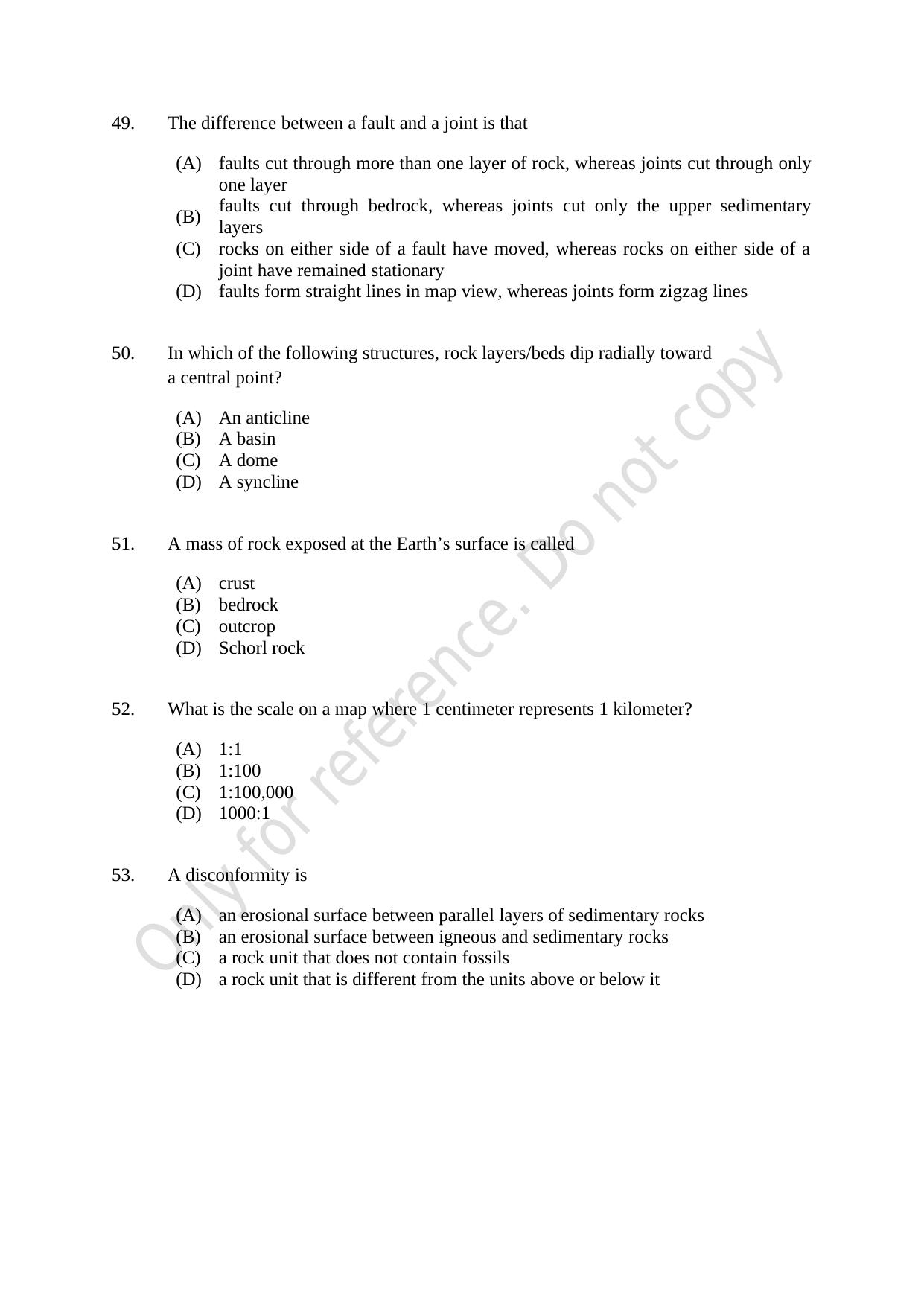 CUSAT CAT 2021 Geology Question Paper - Page 9
