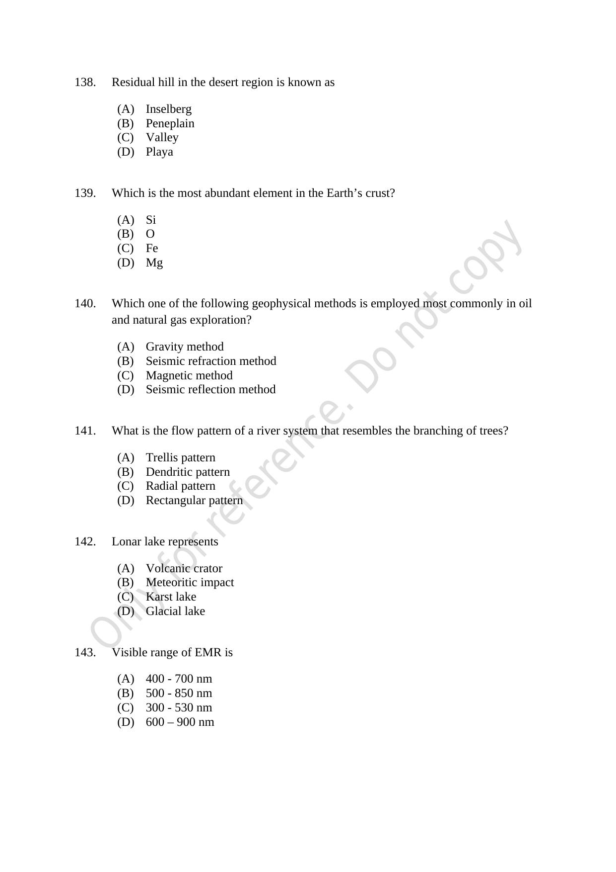 CUSAT CAT 2021 Geology Question Paper - Page 24
