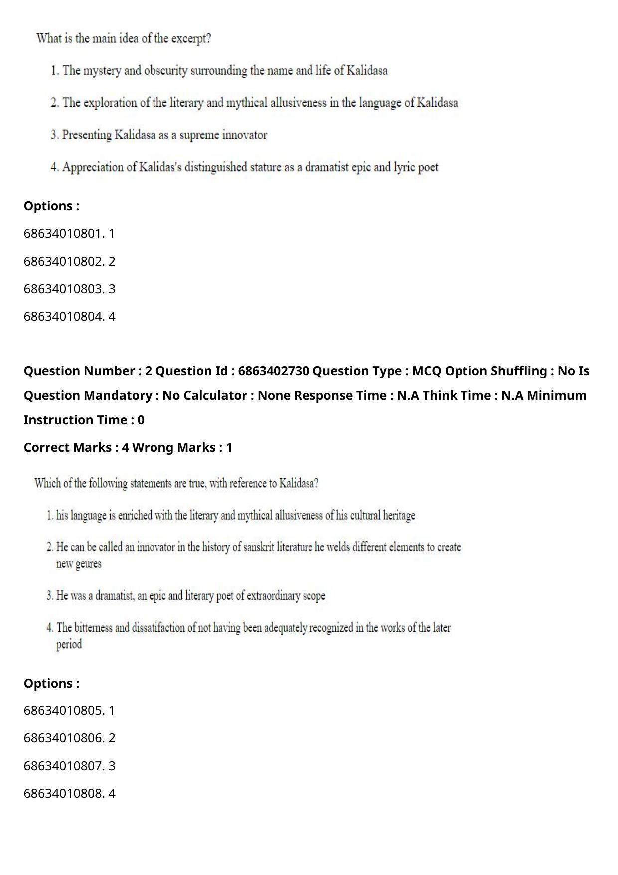 CUET PG 2023: HUQP15 – Painting (Eng.) - Shift 2 (5-06-2023) Question Paper - Page 4