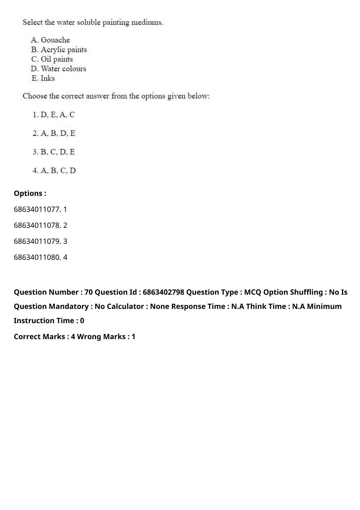 CUET PG 2023: HUQP15 – Painting (Eng.) - Shift 2 (5-06-2023) Question Paper - Page 96