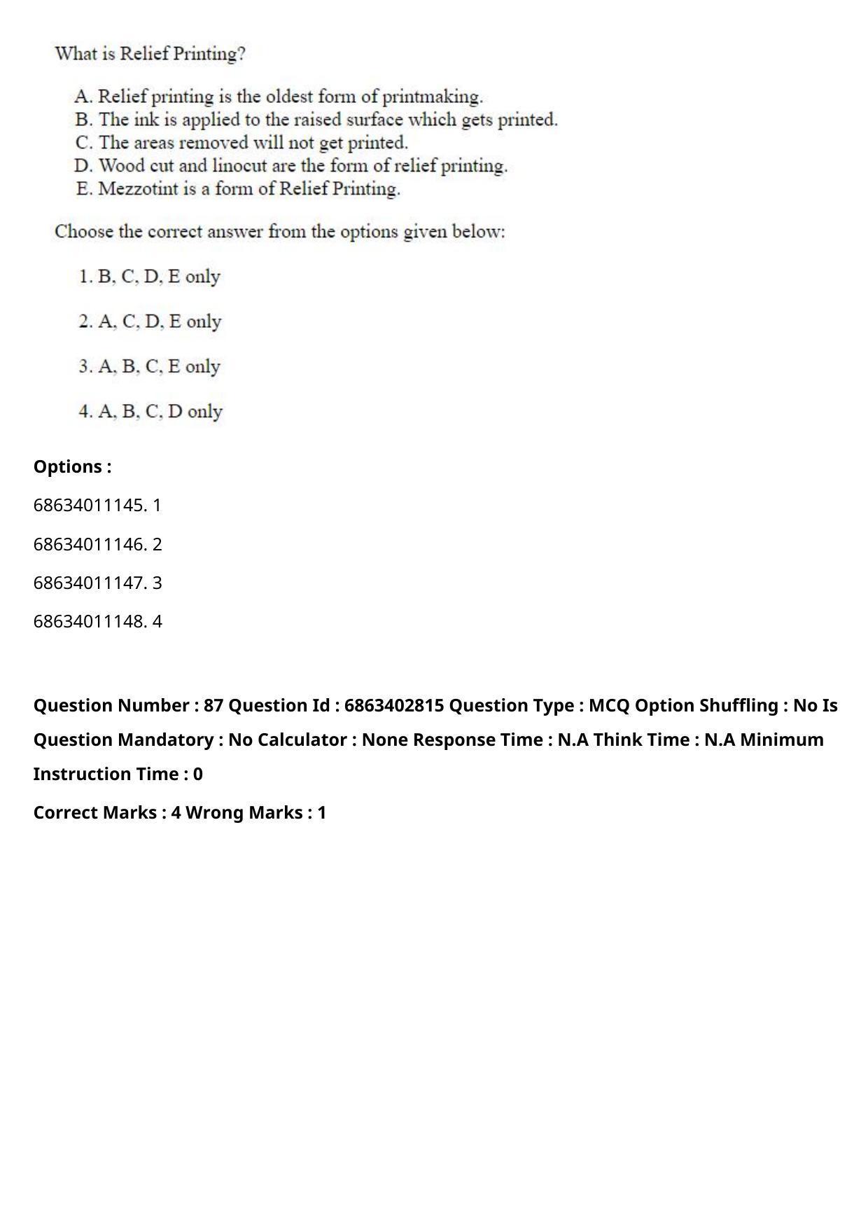 CUET PG 2023: HUQP15 – Painting (Eng.) - Shift 2 (5-06-2023) Question Paper - Page 122