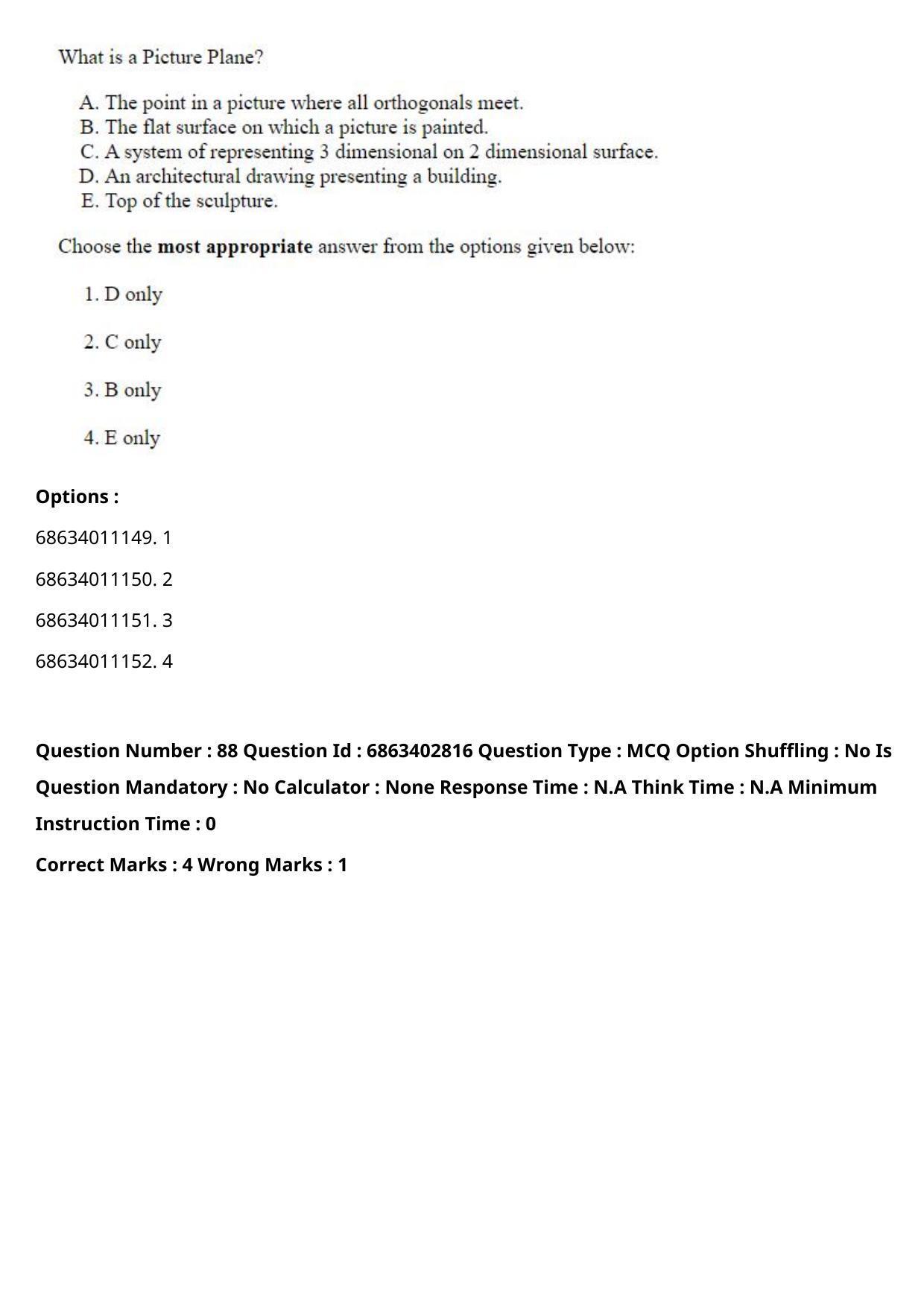 CUET PG 2023: HUQP15 – Painting (Eng.) - Shift 2 (5-06-2023) Question Paper - Page 124