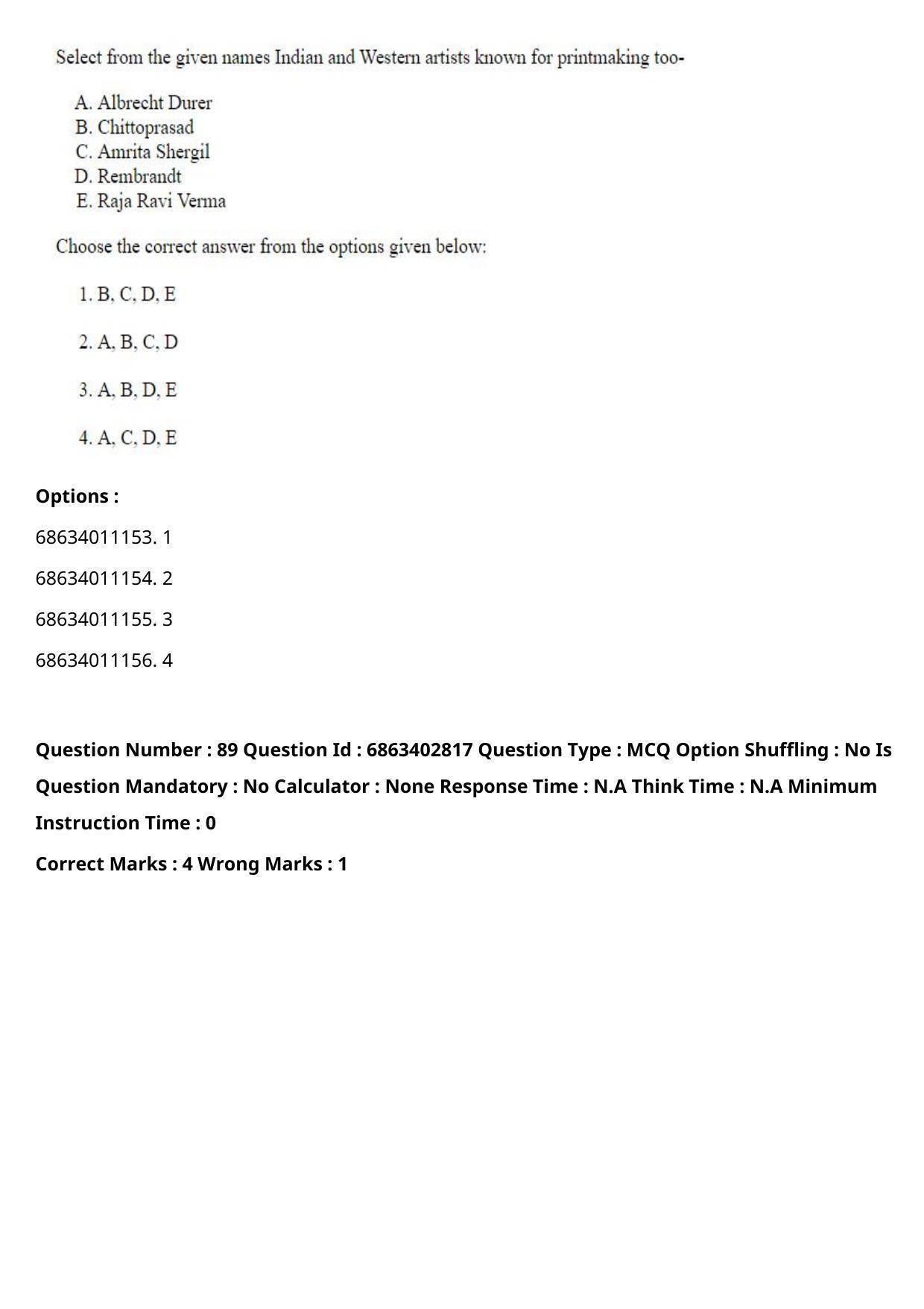 CUET PG 2023: HUQP15 – Painting (Eng.) - Shift 2 (5-06-2023) Question Paper - Page 126