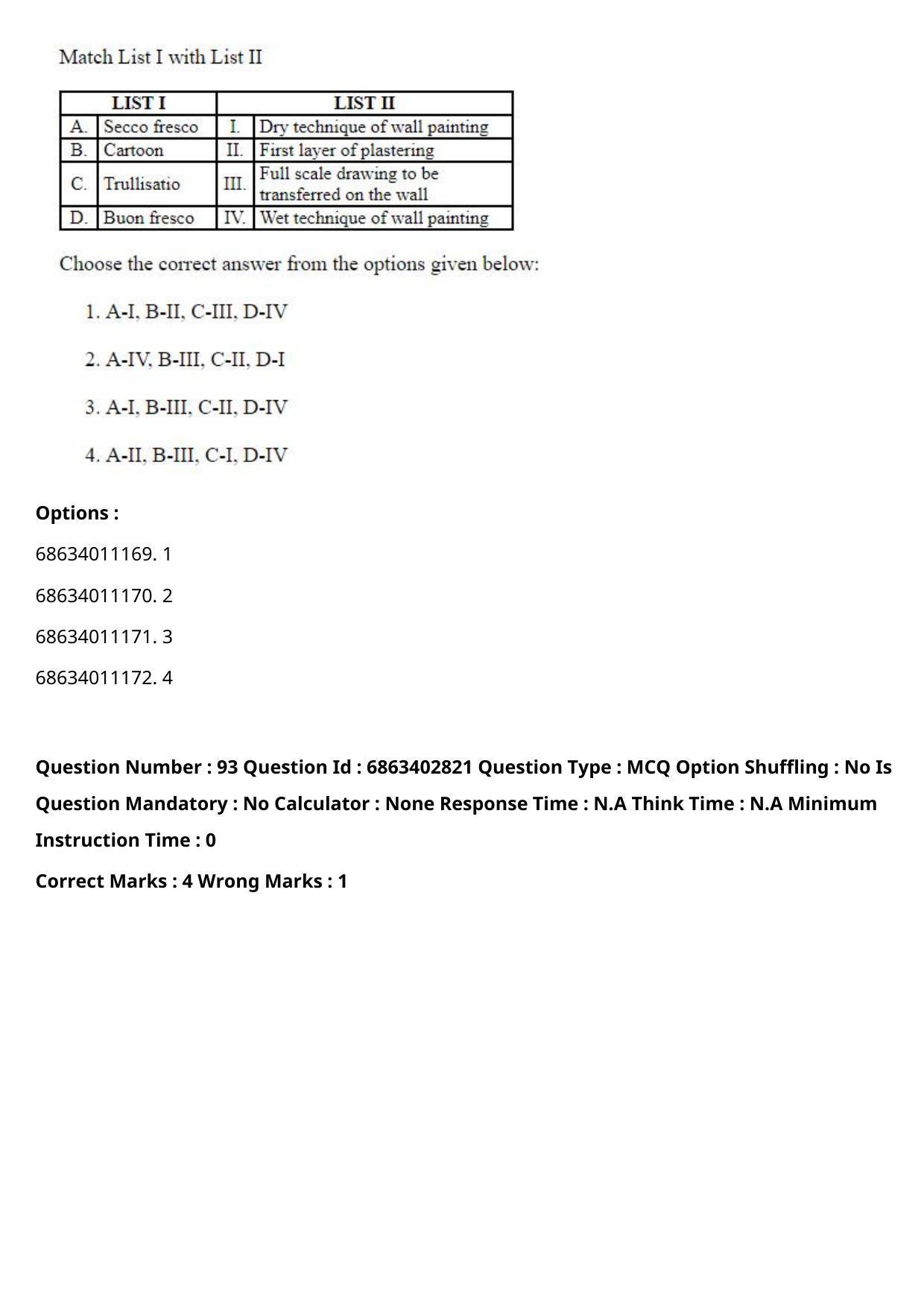CUET PG 2023: HUQP15 – Painting (Eng.) - Shift 2 (5-06-2023) Question Paper - Page 134