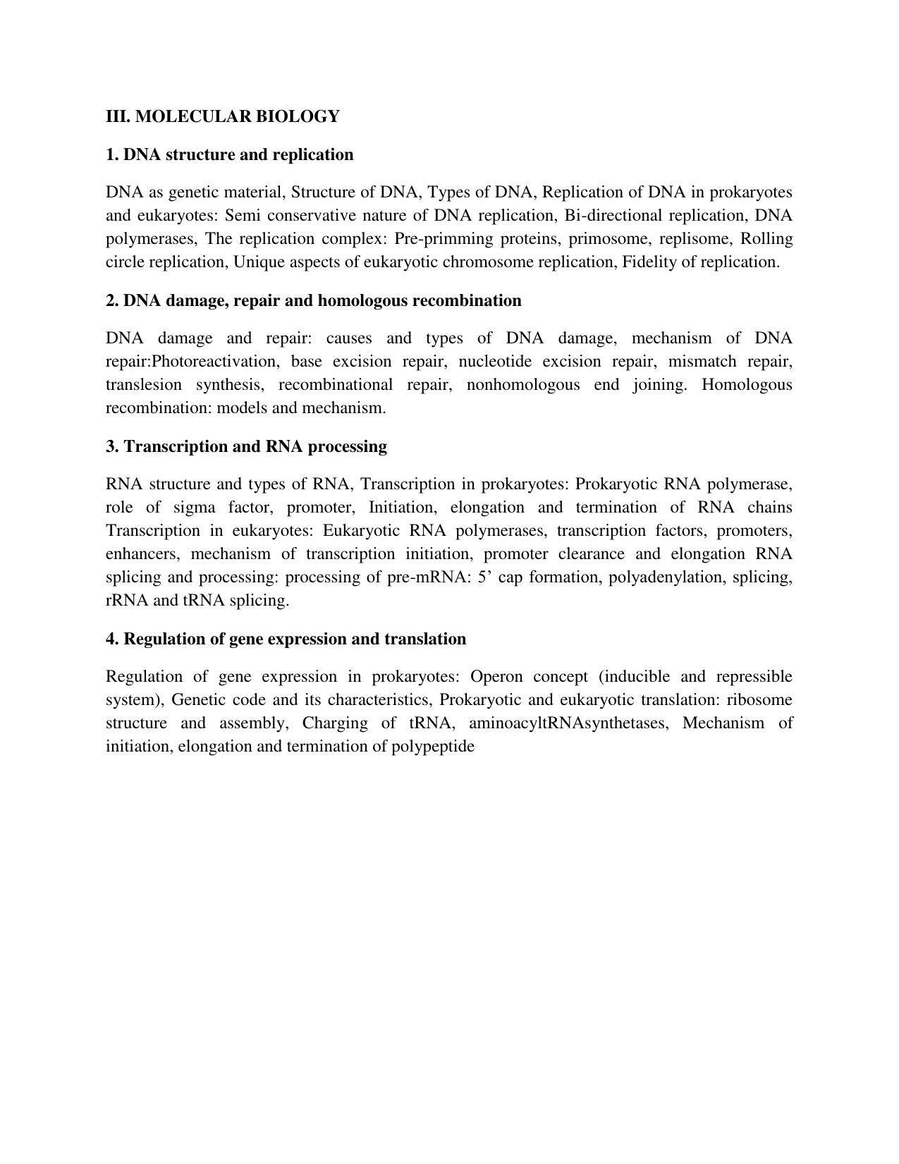 GU ART Post Graduate Diploma in Clinical Genetics and Medical Laboratory Techniques (PGDCG & MLT) Syllabus - Page 3
