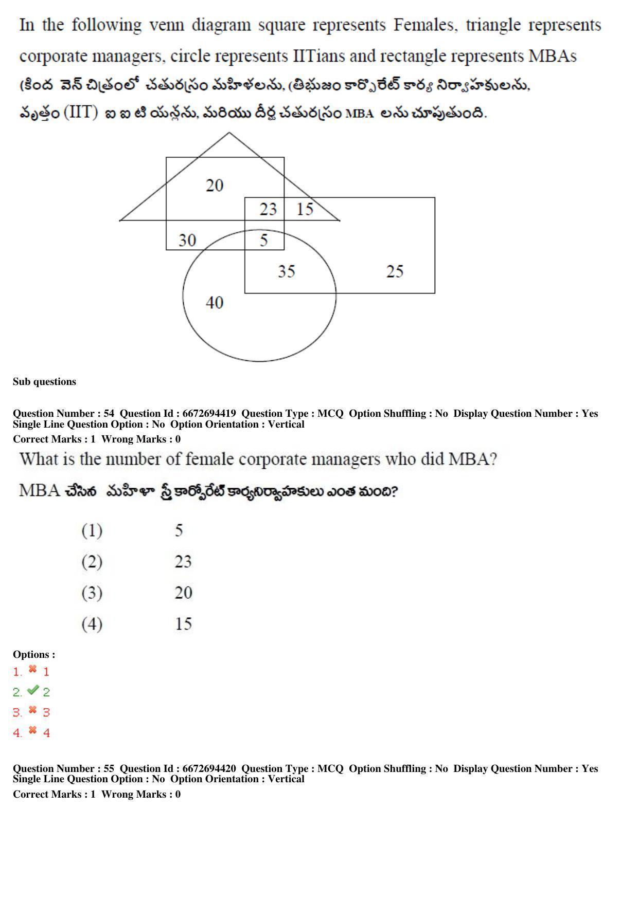 TS ICET 2019 Question Paper 2 - May 23, 2019	 - Page 70