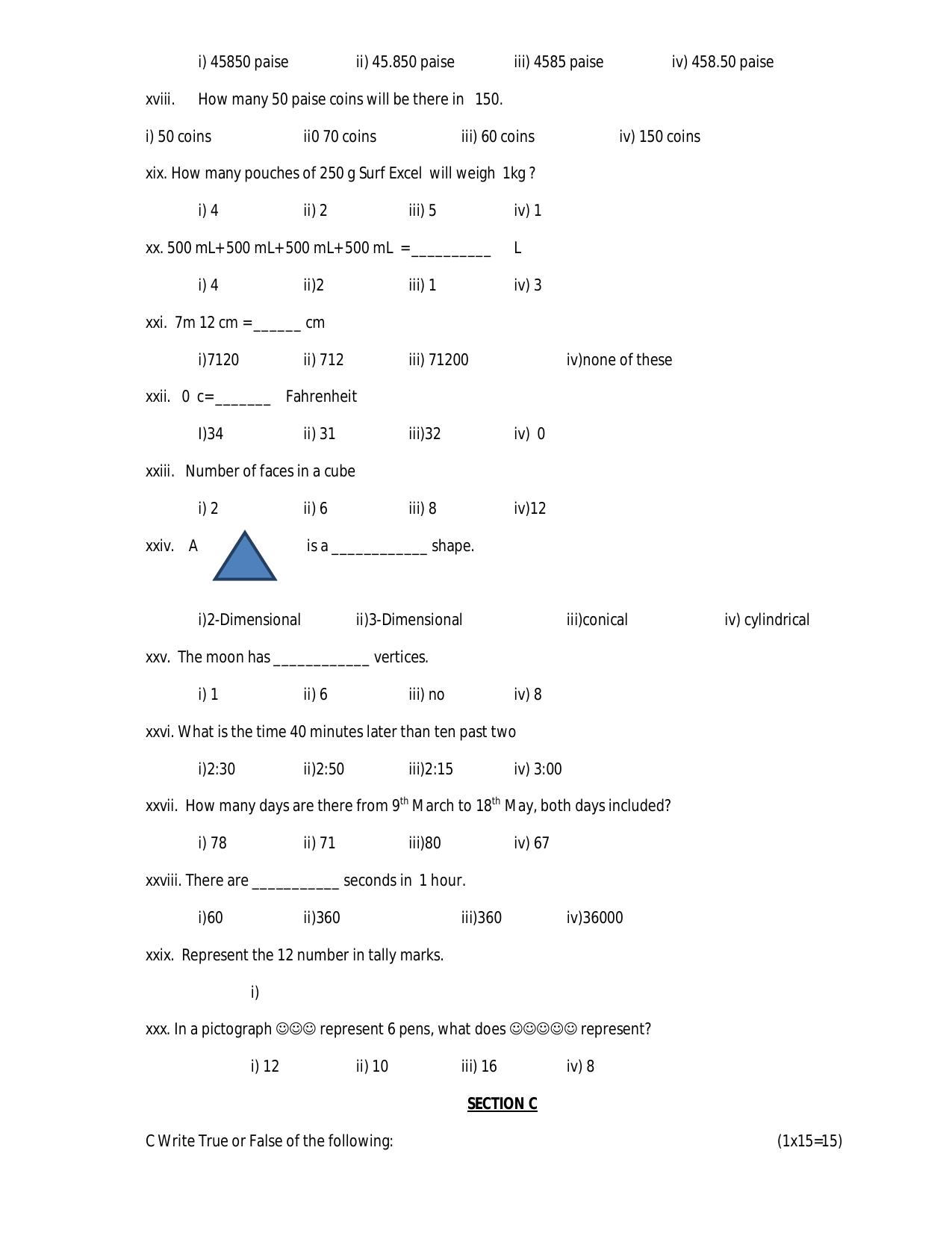 Worksheet for Class 5 Maths Assignment 15 - Page 3