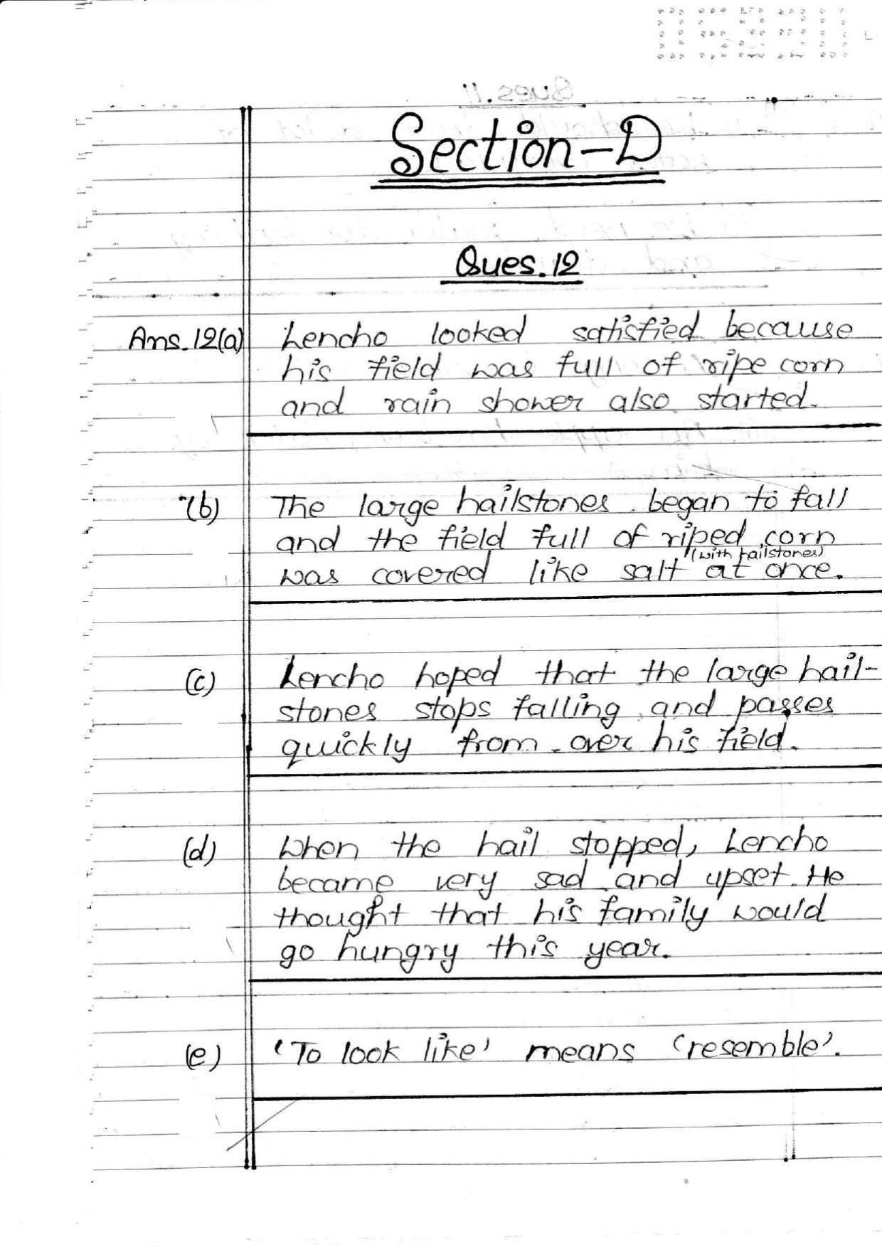 UBSE Class 10 English 2020 Toppers Answer Sheet - Page 7