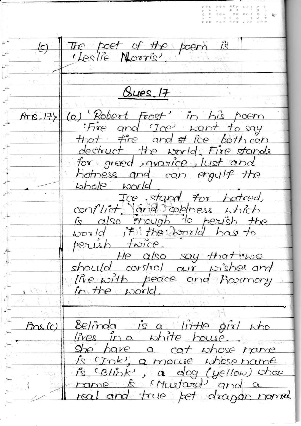 UBSE Class 10 English 2020 Toppers Answer Sheet - Page 11