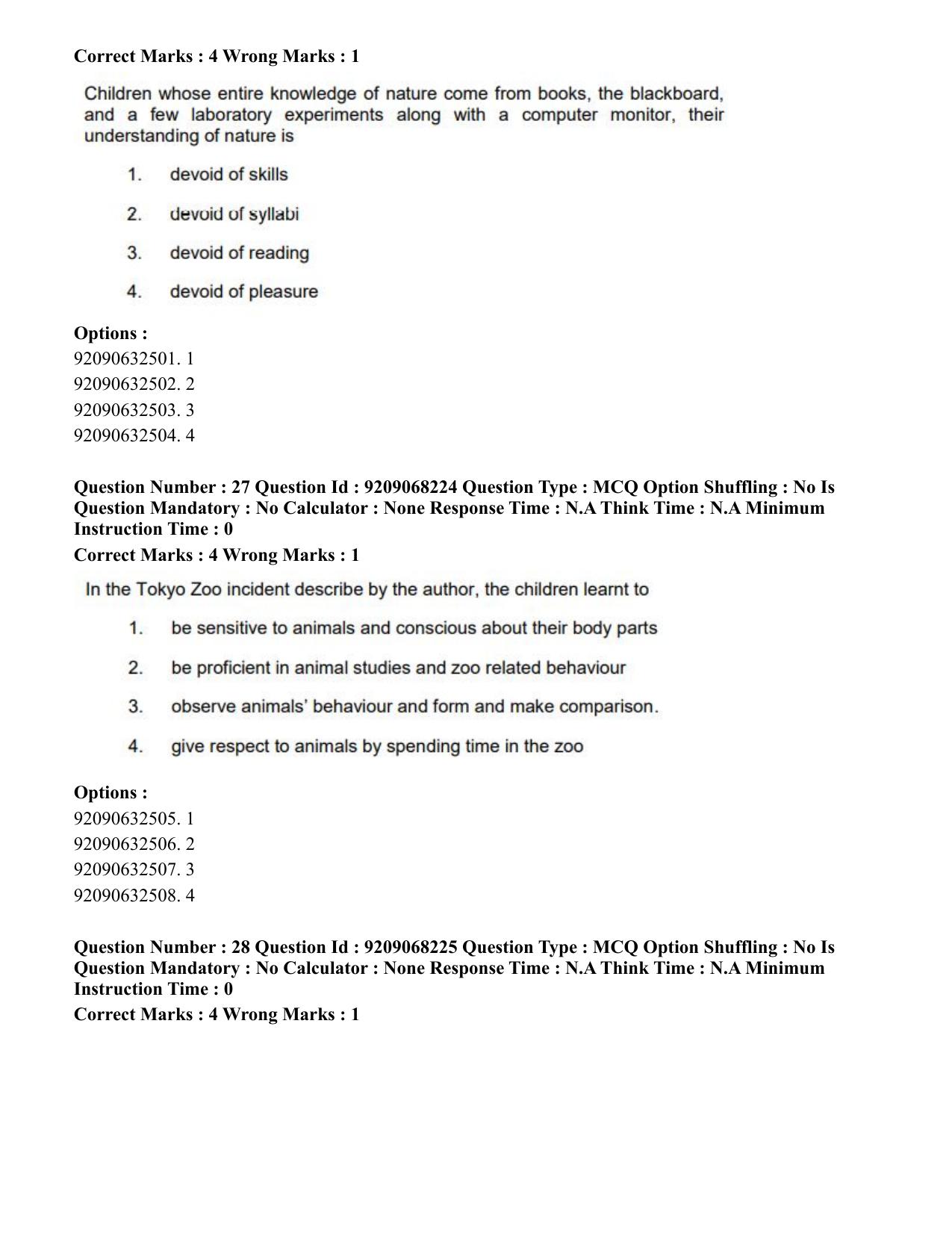 CUET PG 2023: COQP03 – B.Ed (Hindi)-Shift 2 (08-06-2023) Question Paper - Page 29