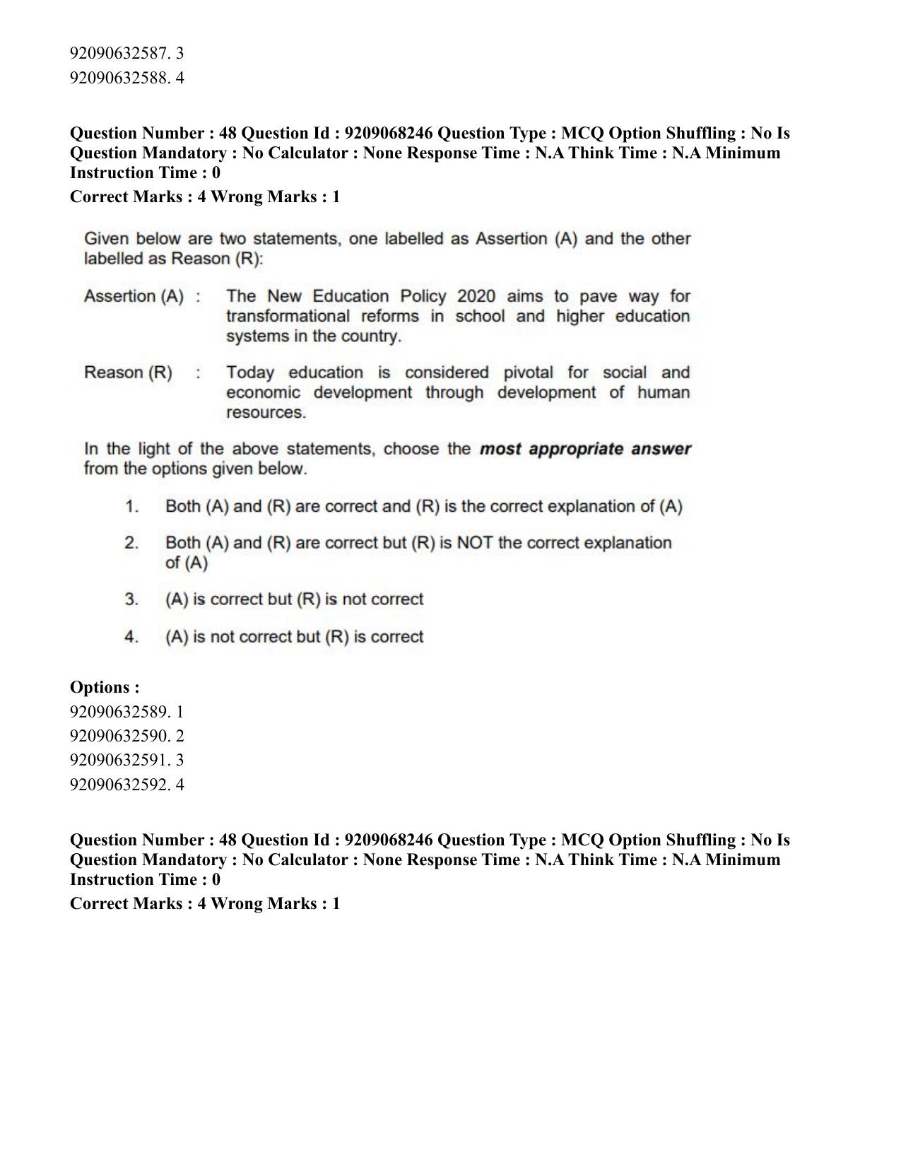 CUET PG 2023: COQP03 – B.Ed (Hindi)-Shift 2 (08-06-2023) Question Paper - Page 55