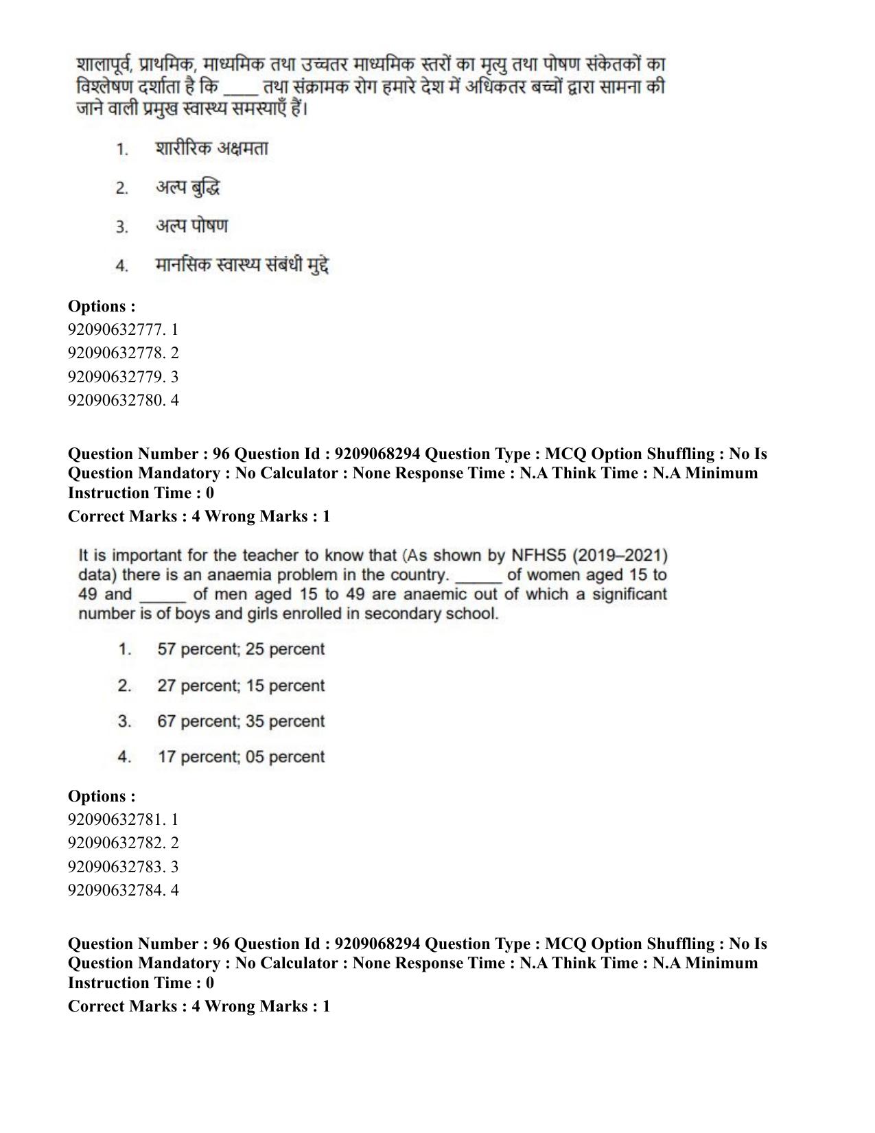 CUET PG 2023: COQP03 – B.Ed (Hindi)-Shift 2 (08-06-2023) Question Paper - Page 115