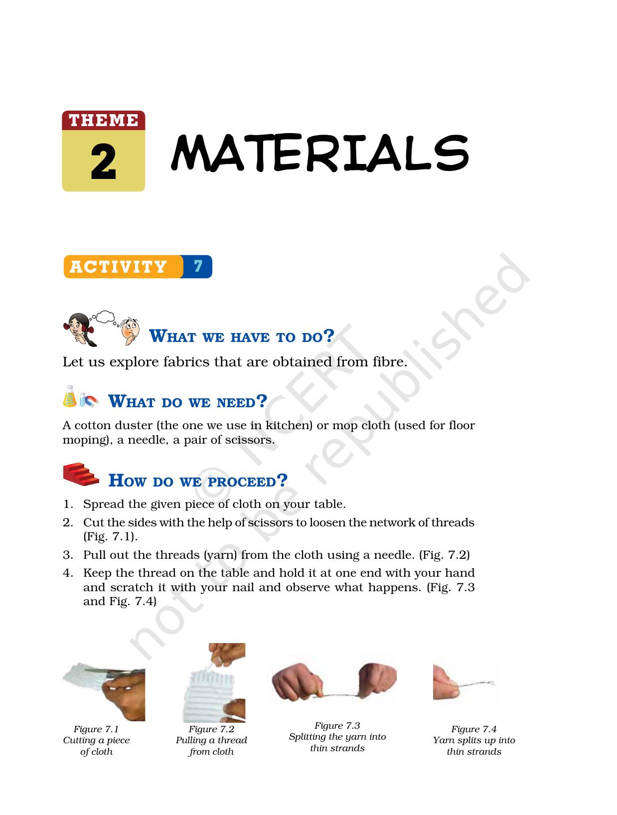 NCERT Laboratory Manuals for Class VI to VIII Science - Theme 2- Materials - Page 1