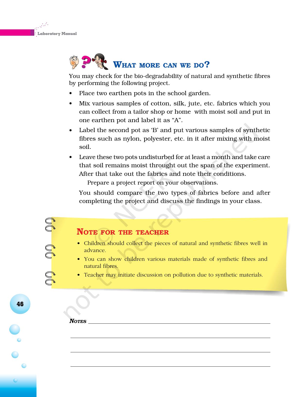 NCERT Laboratory Manuals for Class VI to VIII Science - Theme 2- Materials - Page 22