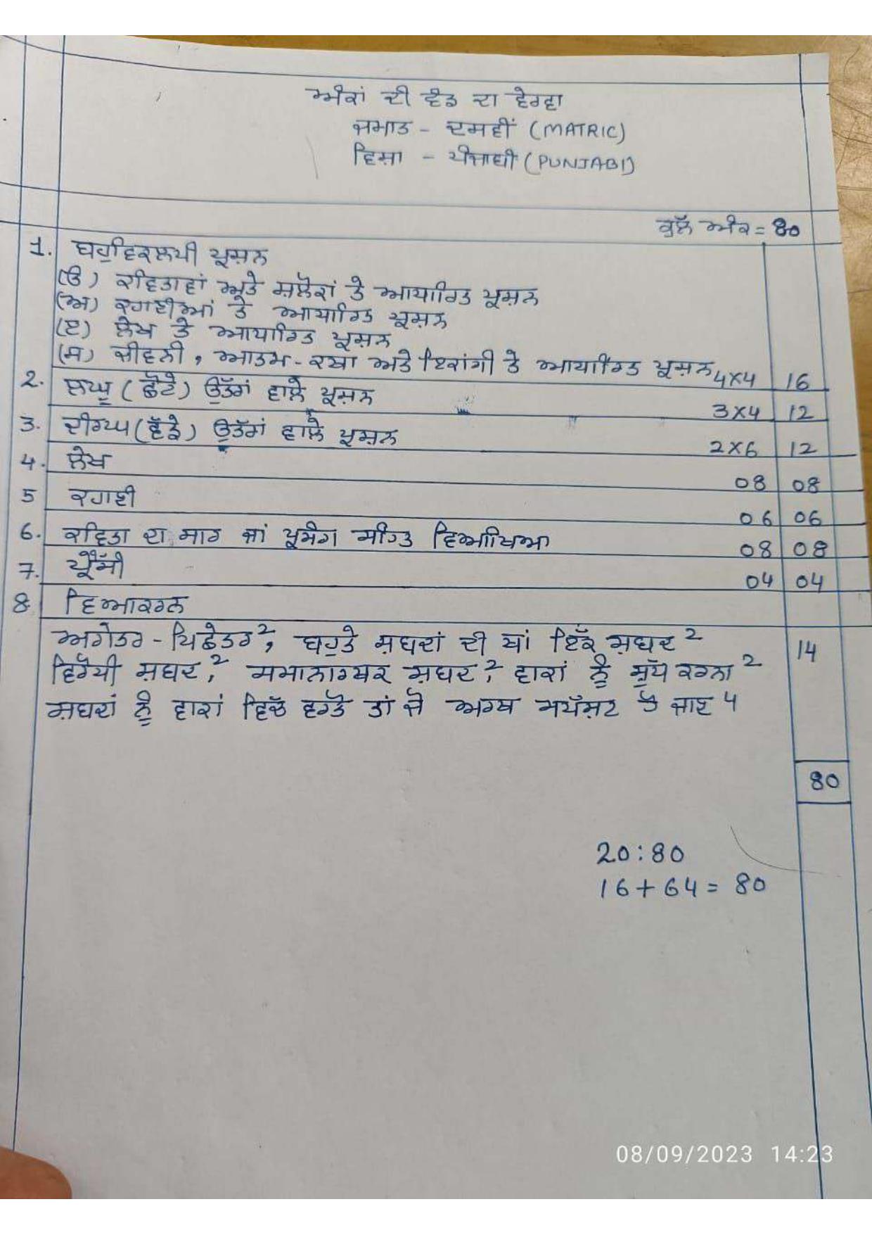 HPBOSE Class 10th Punjabi Sample Question Papers 2024 - Page 6