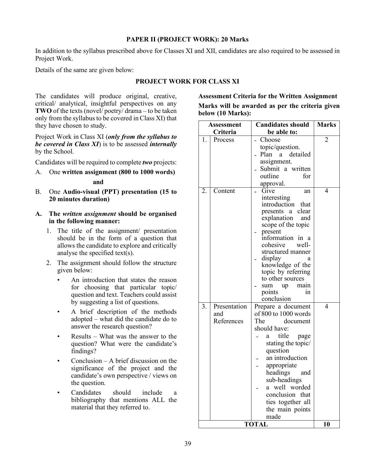 ISC Class XI & XII English Elective Syllabus - Page 3