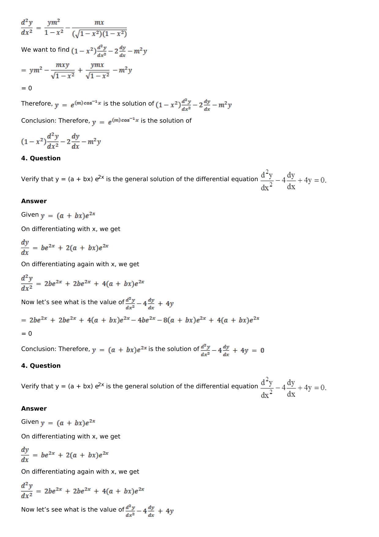 Chapter 18: Differential Equations and Their Formation Solutions: RS Aggarwal Class 12 Solutions - Page 9